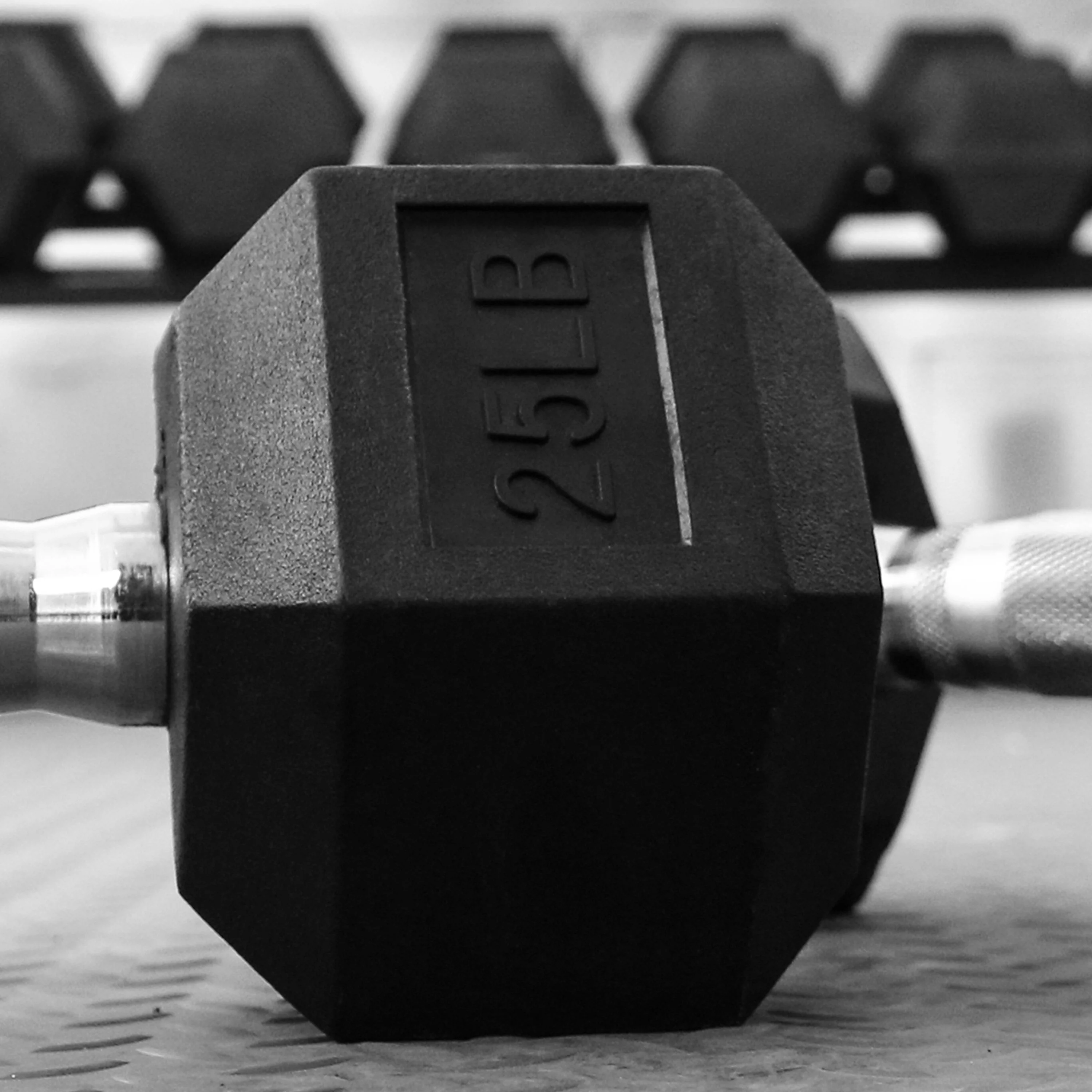 RitFit Rubber Hex Dumbbell Set with Rack - Image 9