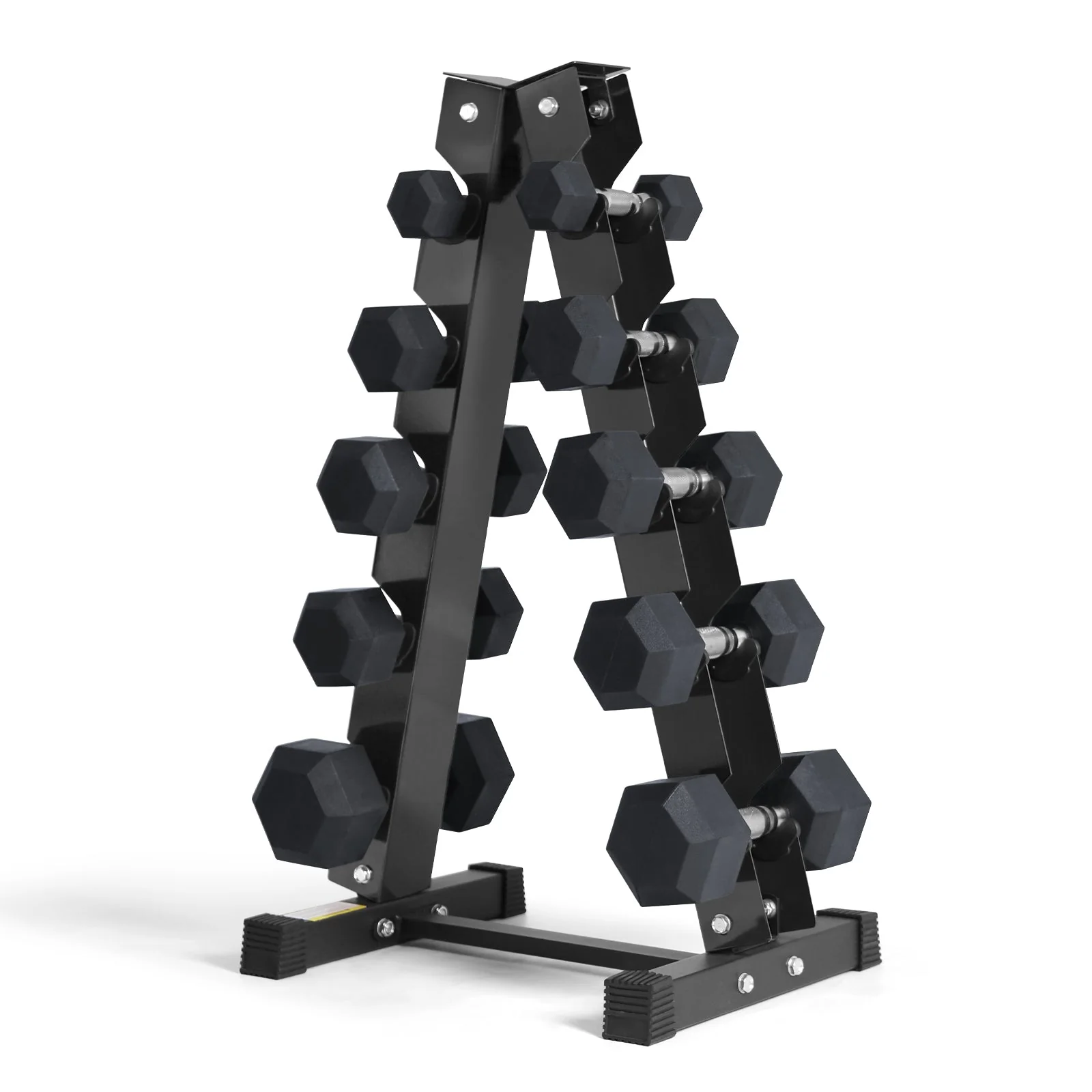 RitFit Rubber Hex Dumbbells Set with Rack 60LB-300LB - Image 16