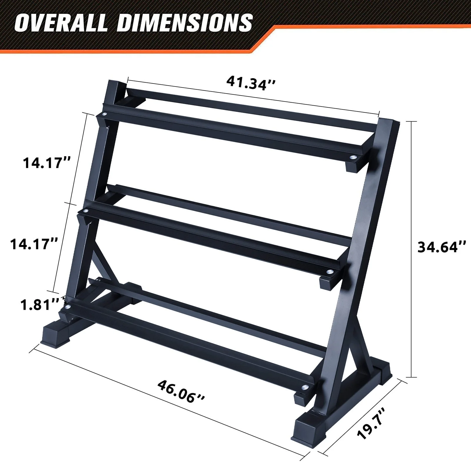 RitFit 3-Tier Dumbbell Weight Rack for Home Gym - Image 3