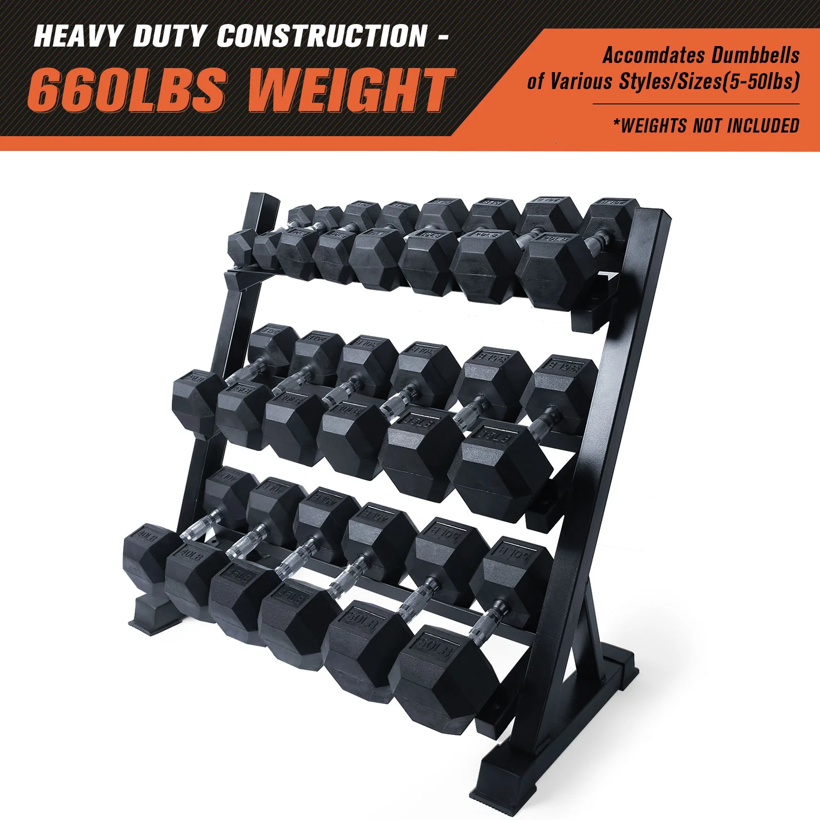 RitFit 3-Tier Dumbbell Weight Rack for Home Gym - Image 4