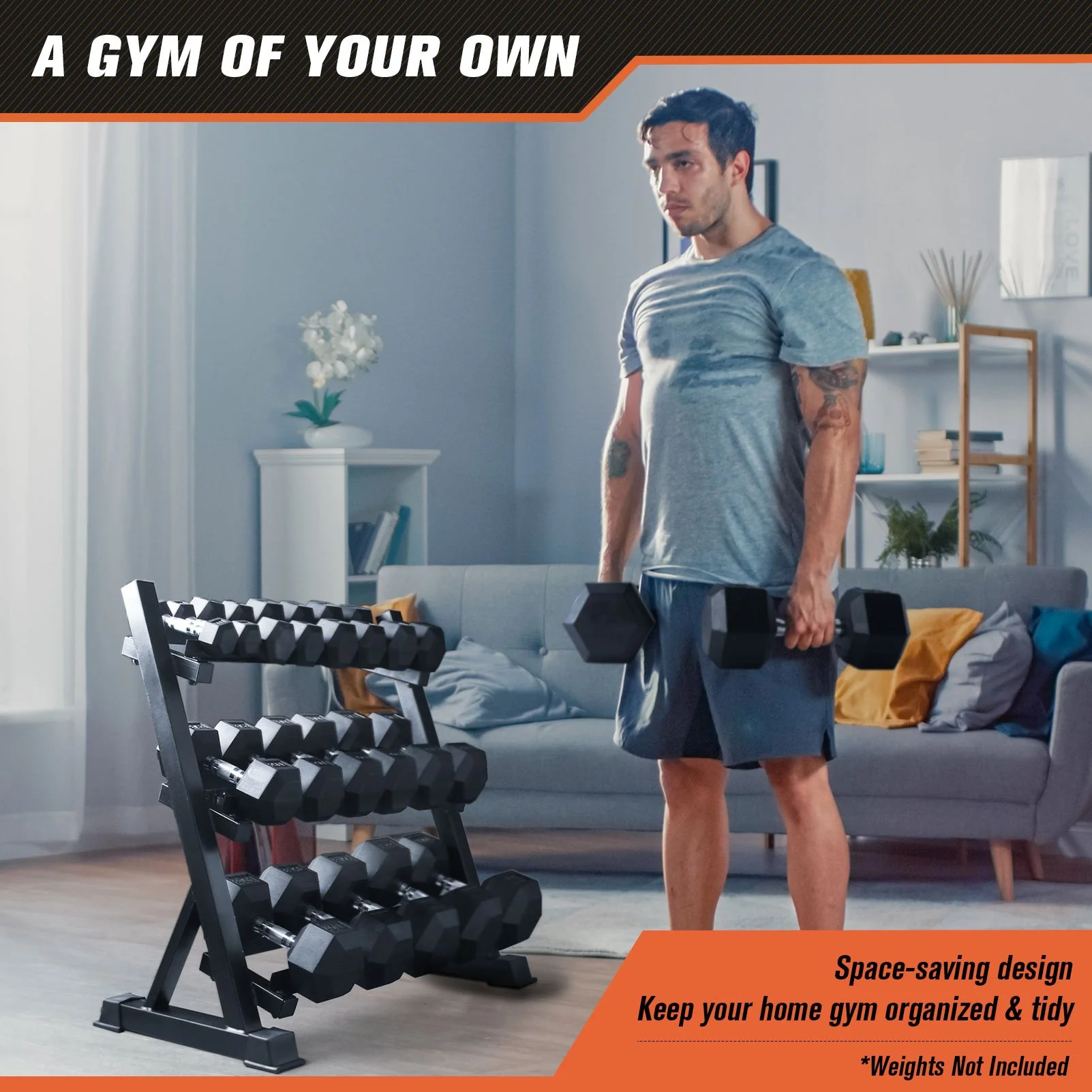 RitFit 3-Tier Dumbbell Weight Rack for Home Gym - Image 9