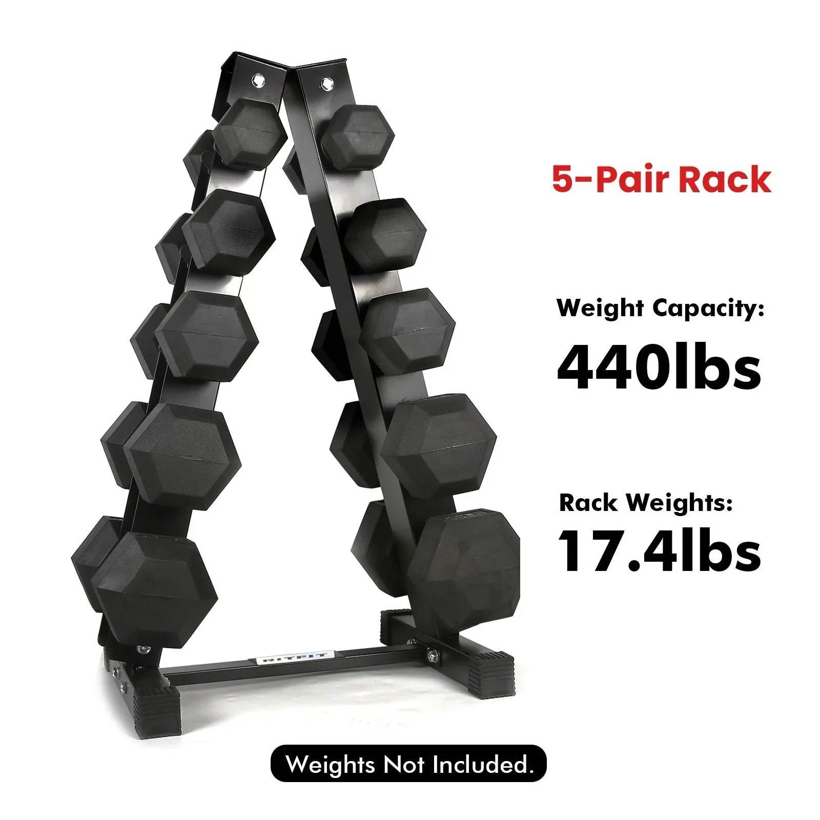 RitFit A-Frame Dumbbell Storage Rack Stand 3/5/6 Pairs - Image 6