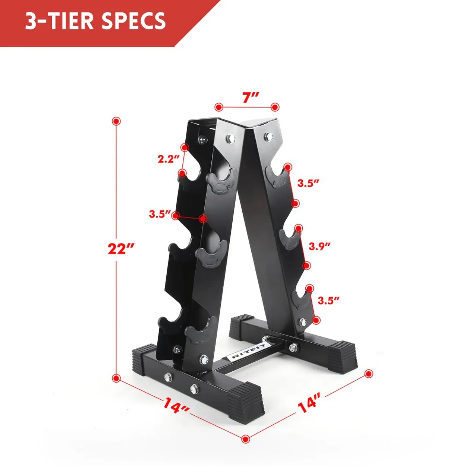 RitFit A-Frame Dumbbell Storage Rack Stand 3/5/6 Pairs - Image 7