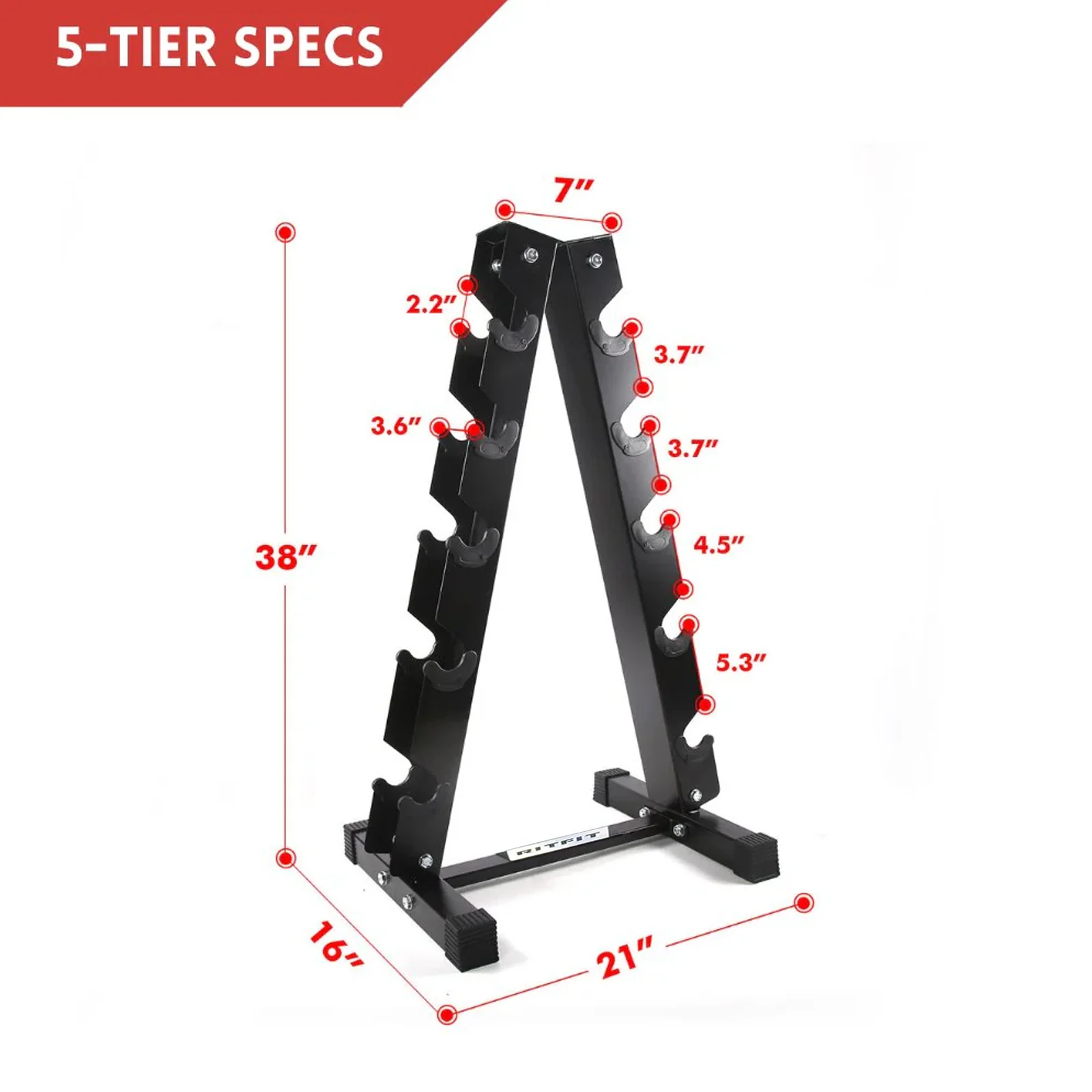 RitFit A-Frame Dumbbell Storage Rack Stand 3/5/6 Pairs - Image 8