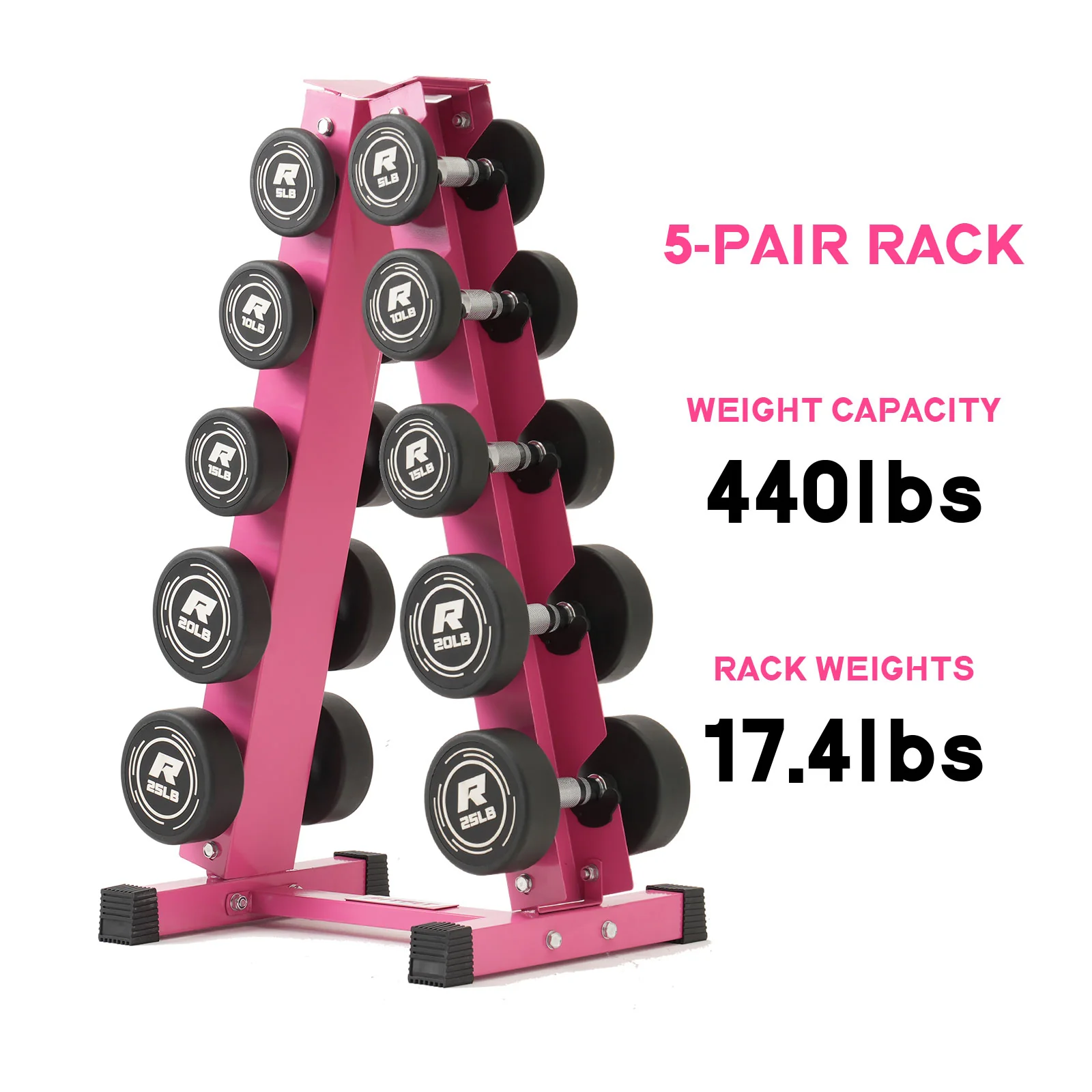 RitFit A-Frame Dumbbell Storage Rack Stand 5 Pairs - Image 5