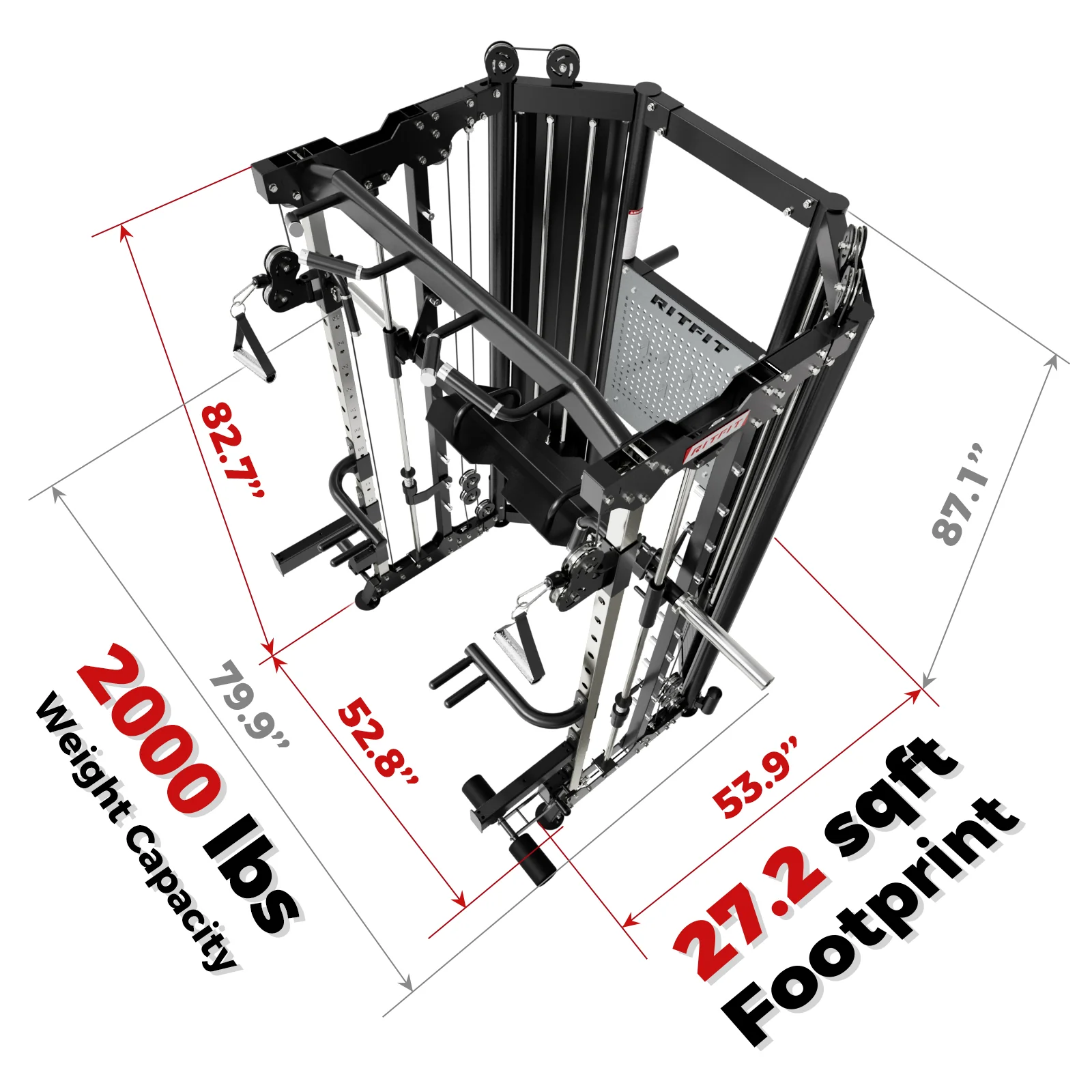 RitFit BPC06 All-In-One Smith Machine Home Gym Package - Image 3