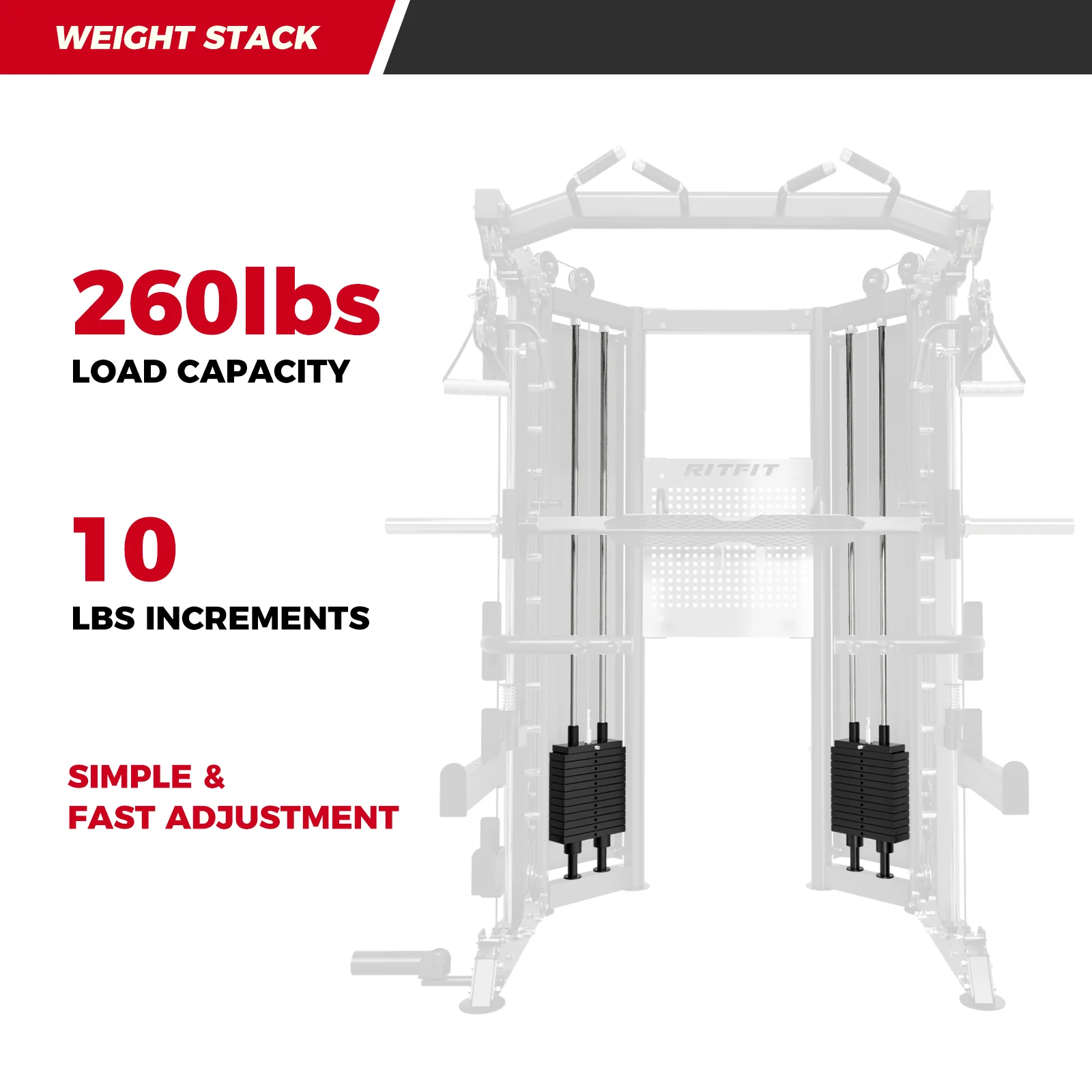 RitFit BPC06 All-In-One Smith Machine Home Gym Package - Image 6