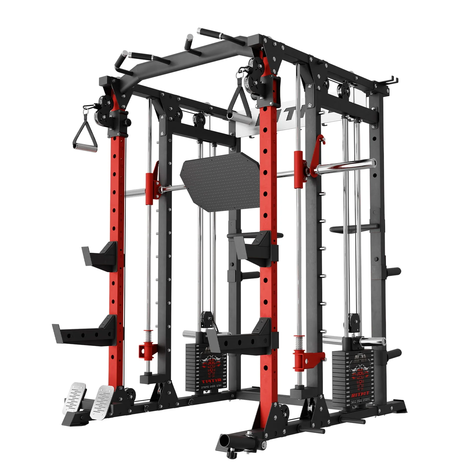 RitFit BUFFALO Multifunctional Smith Machine with Lat Pull Down and Cable Crossover for Versatile Strength Training - Image 17