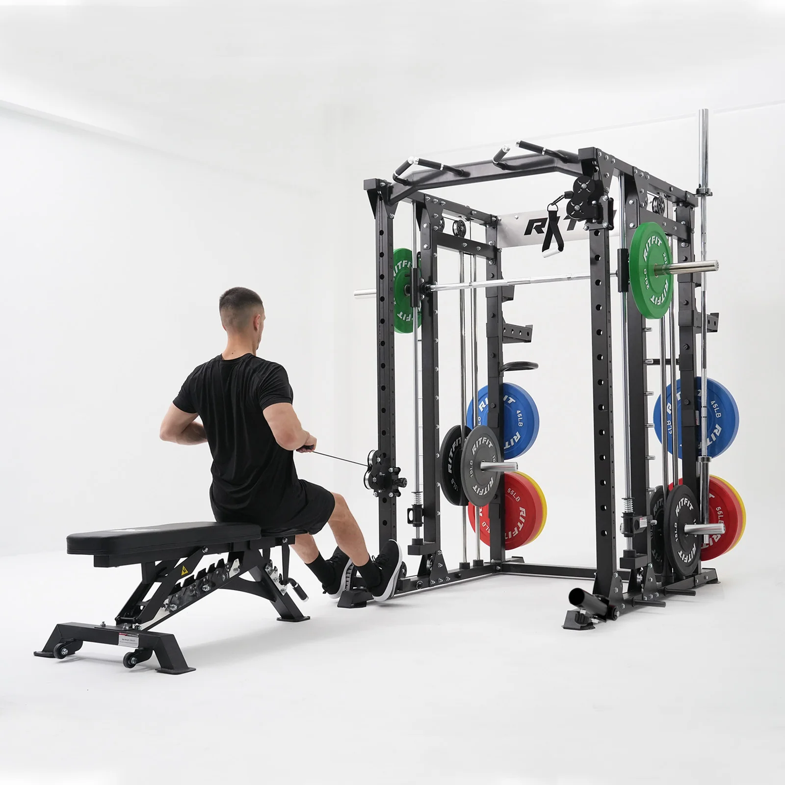RitFit BUFFALO Smith Machine Home Gym Package with Lat Pull Down and Cable Crossover - Image 16