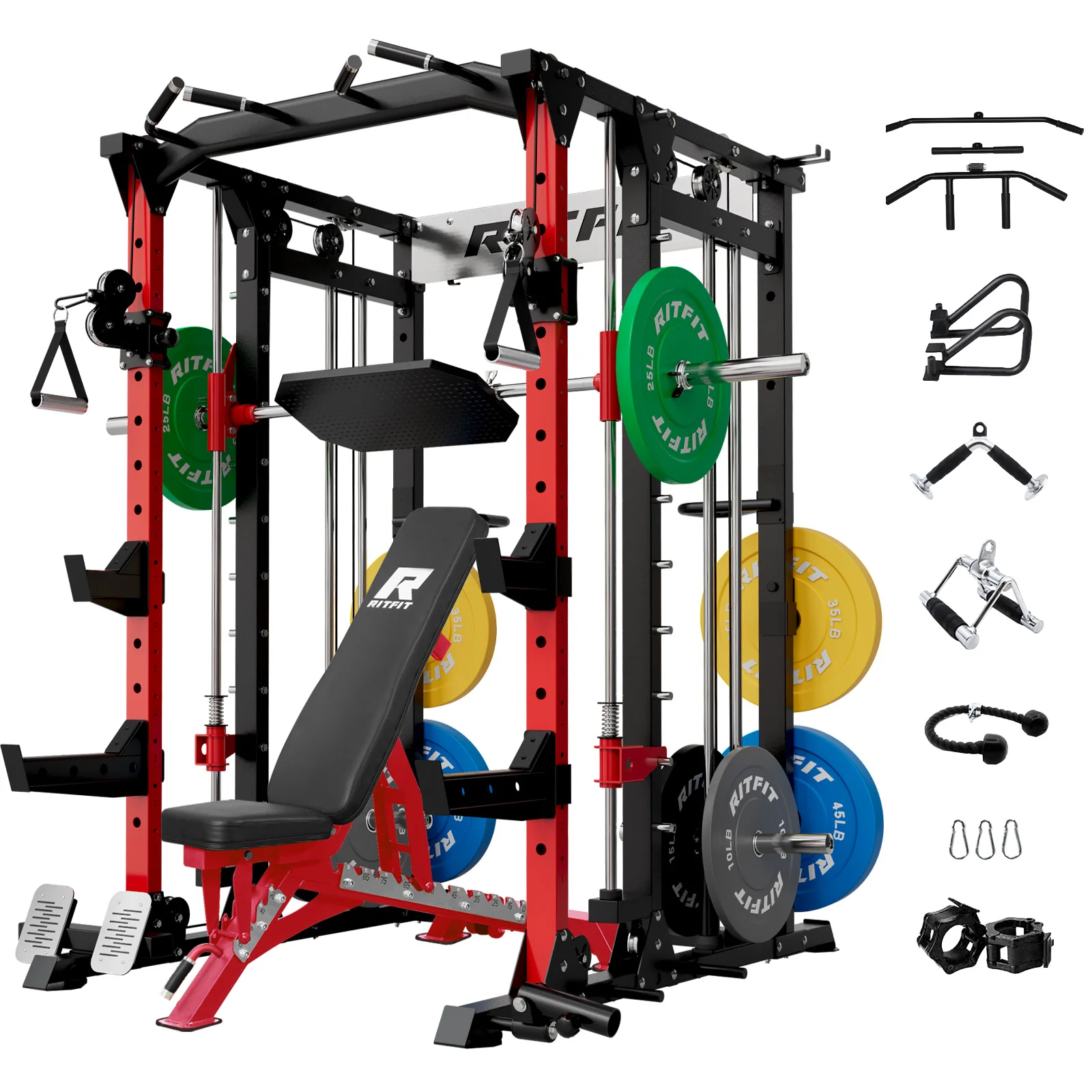 RitFit BUFFALO Smith Machine Home Gym Package with Lat Pull Down and Cable Crossover - Image 21