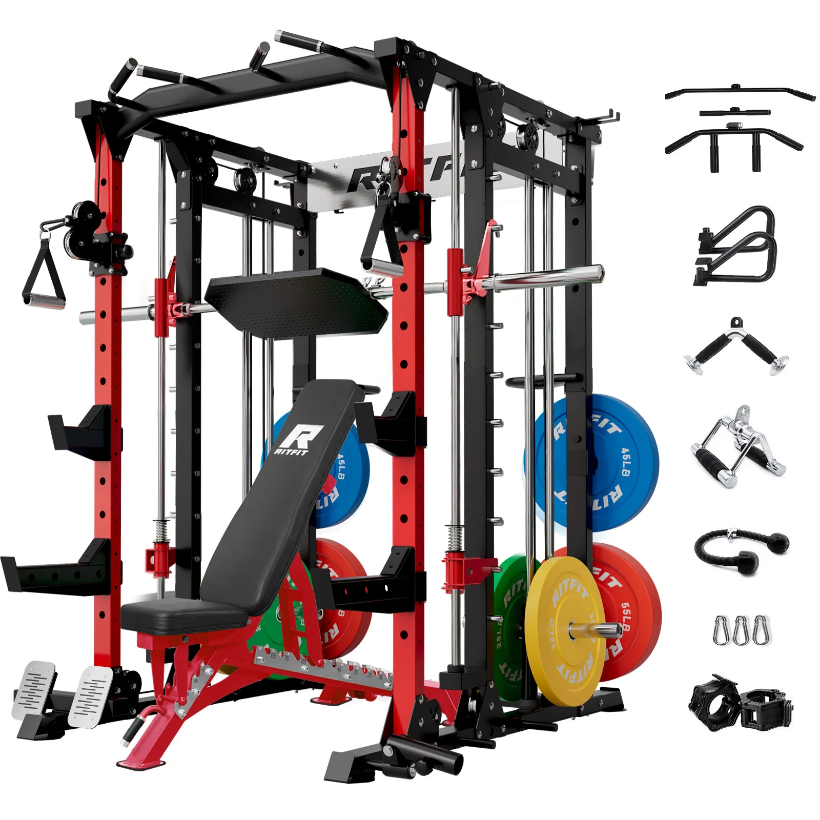 RitFit BUFFALO Smith Machine Home Gym Package with Lat Pull Down and Cable Crossover - Image 22