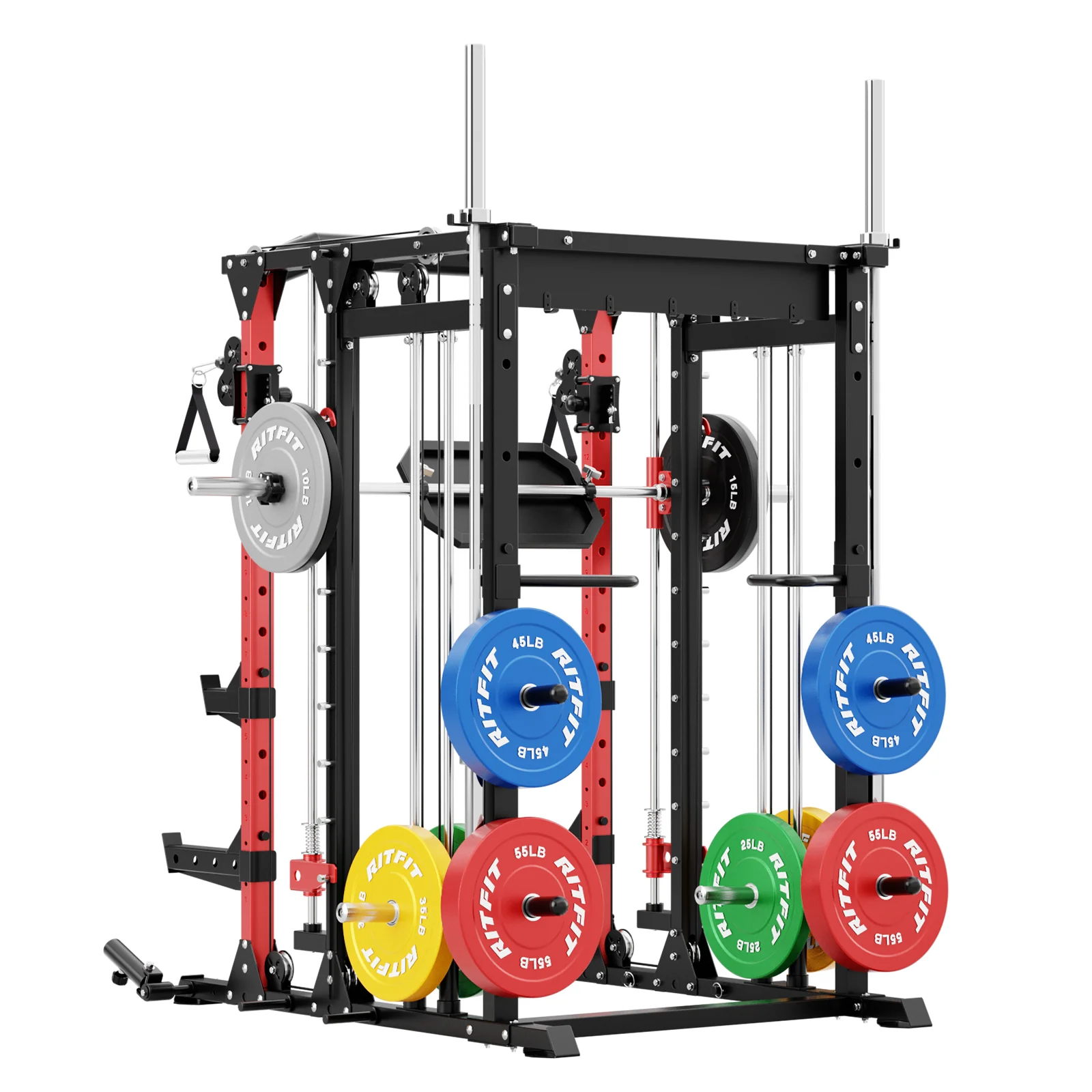 RitFit BUFFALO Multifunctional Smith Machine with Lat Pull Down and Cable Crossover for Versatile Strength Training - Image 9