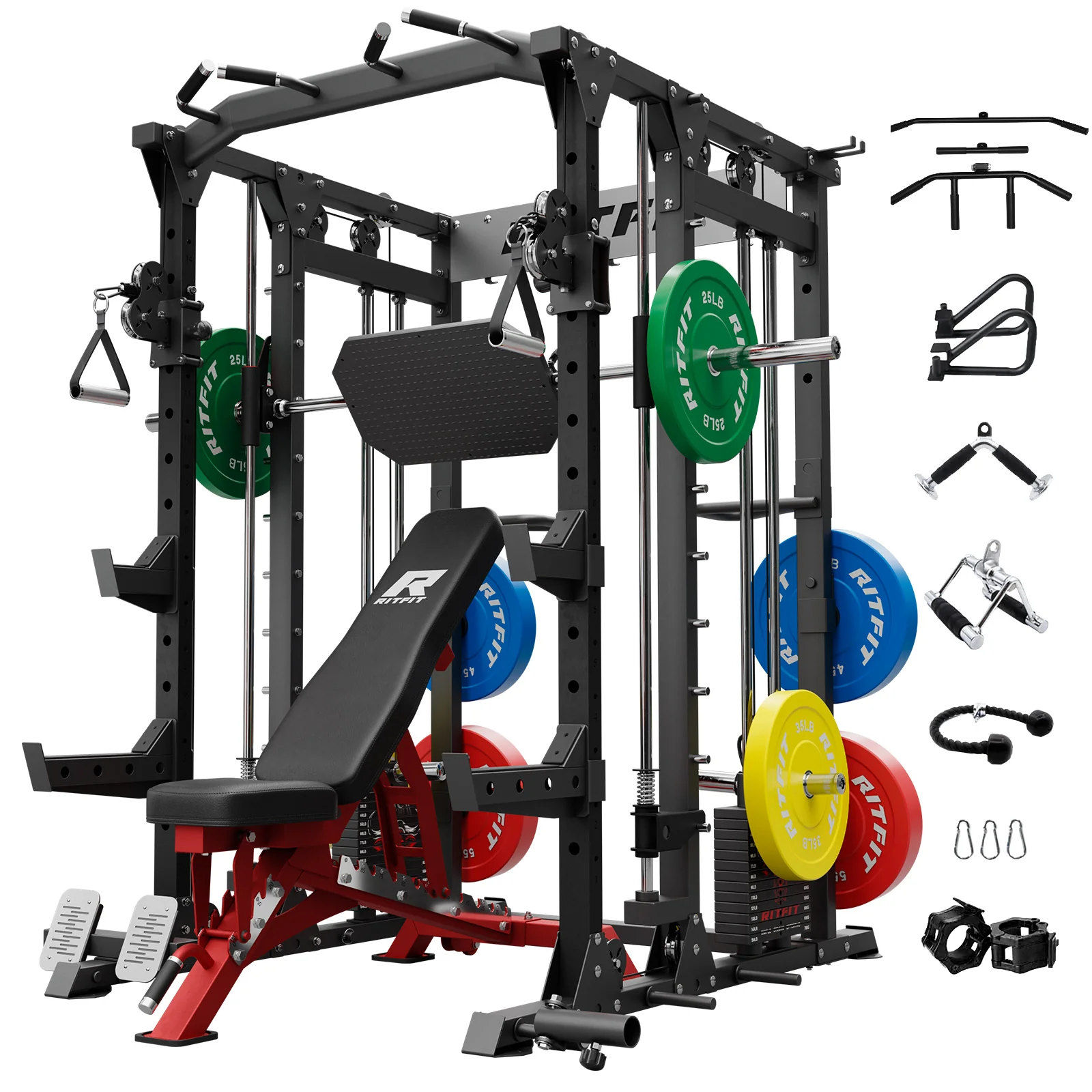 RitFit BUFFALO Smith Machine Home Gym Package with Weight Stack - Image 12