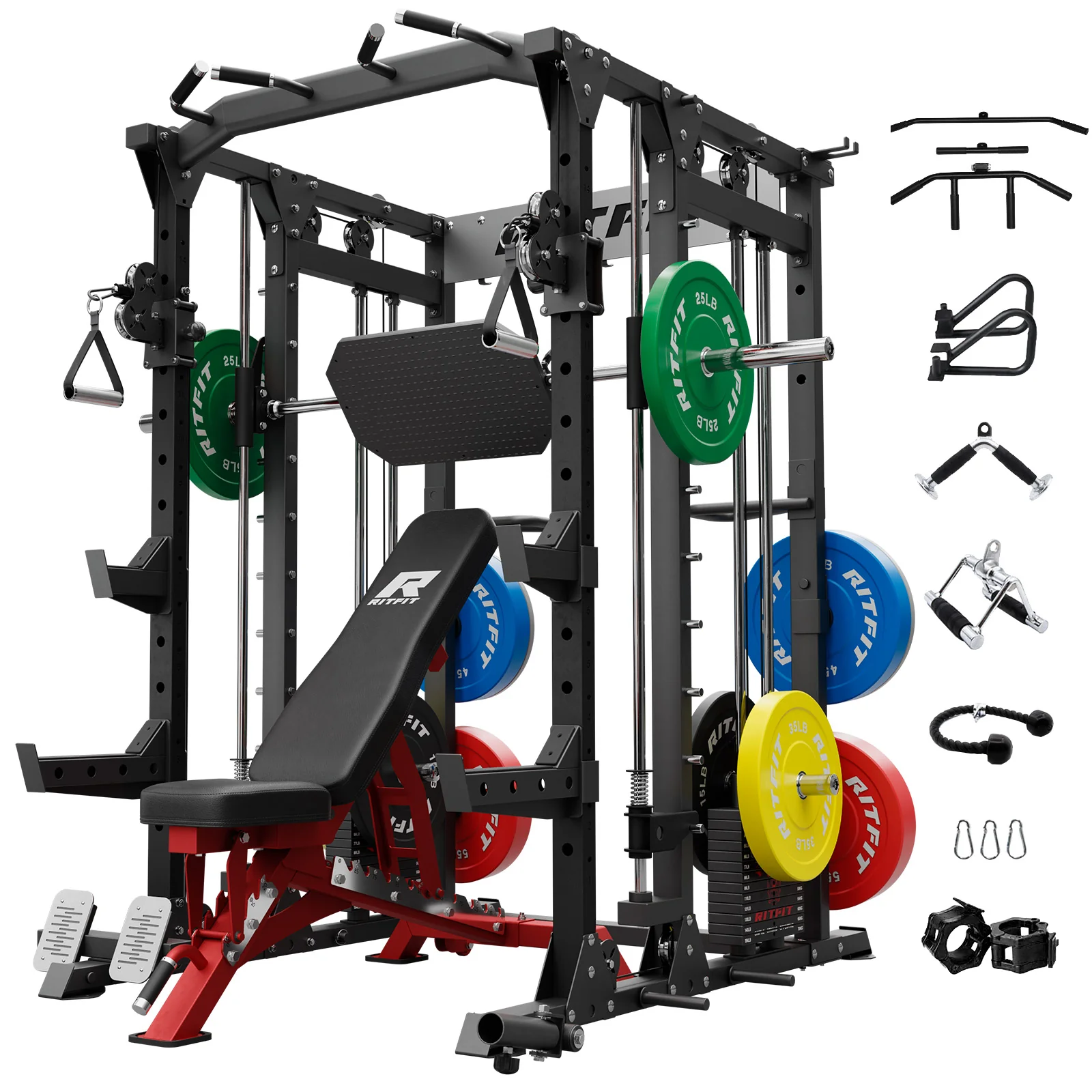 RitFit BUFFALO Smith Machine Home Gym Package with Weight Stack - Image 13