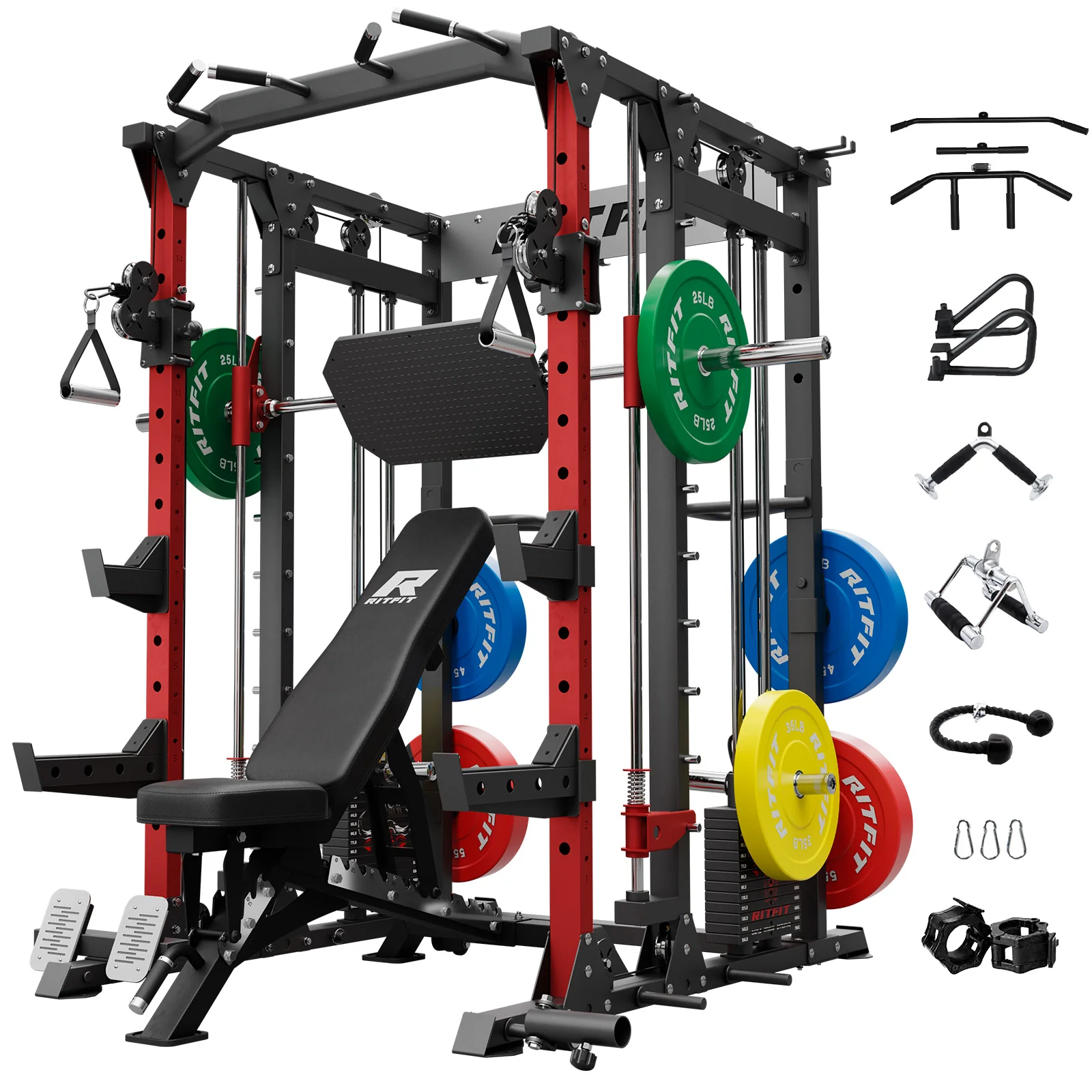 RitFit BUFFALO Smith Machine Home Gym Package with Weight Stack - Image 15