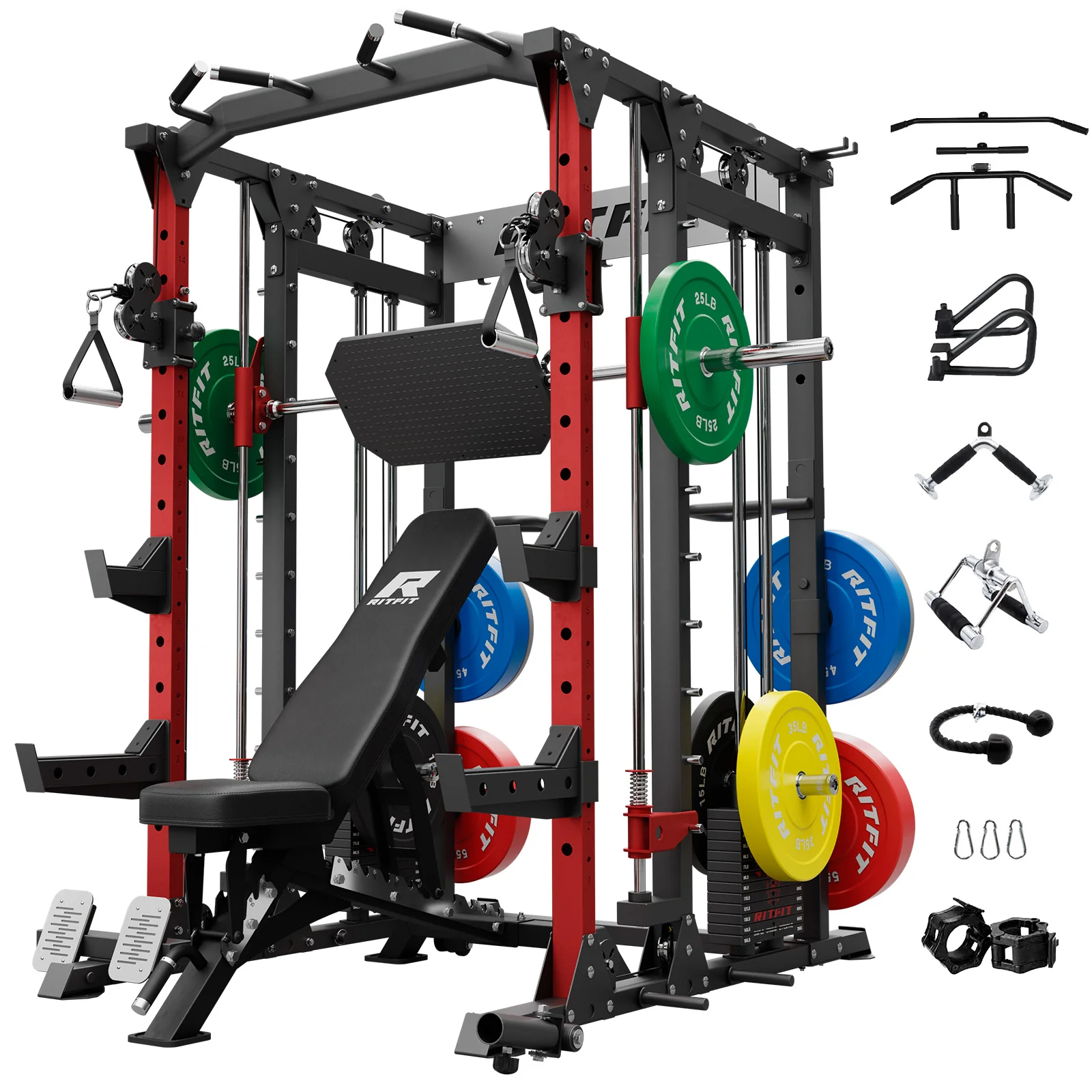 RitFit BUFFALO Smith Machine Home Gym Package with Weight Stack - Image 16