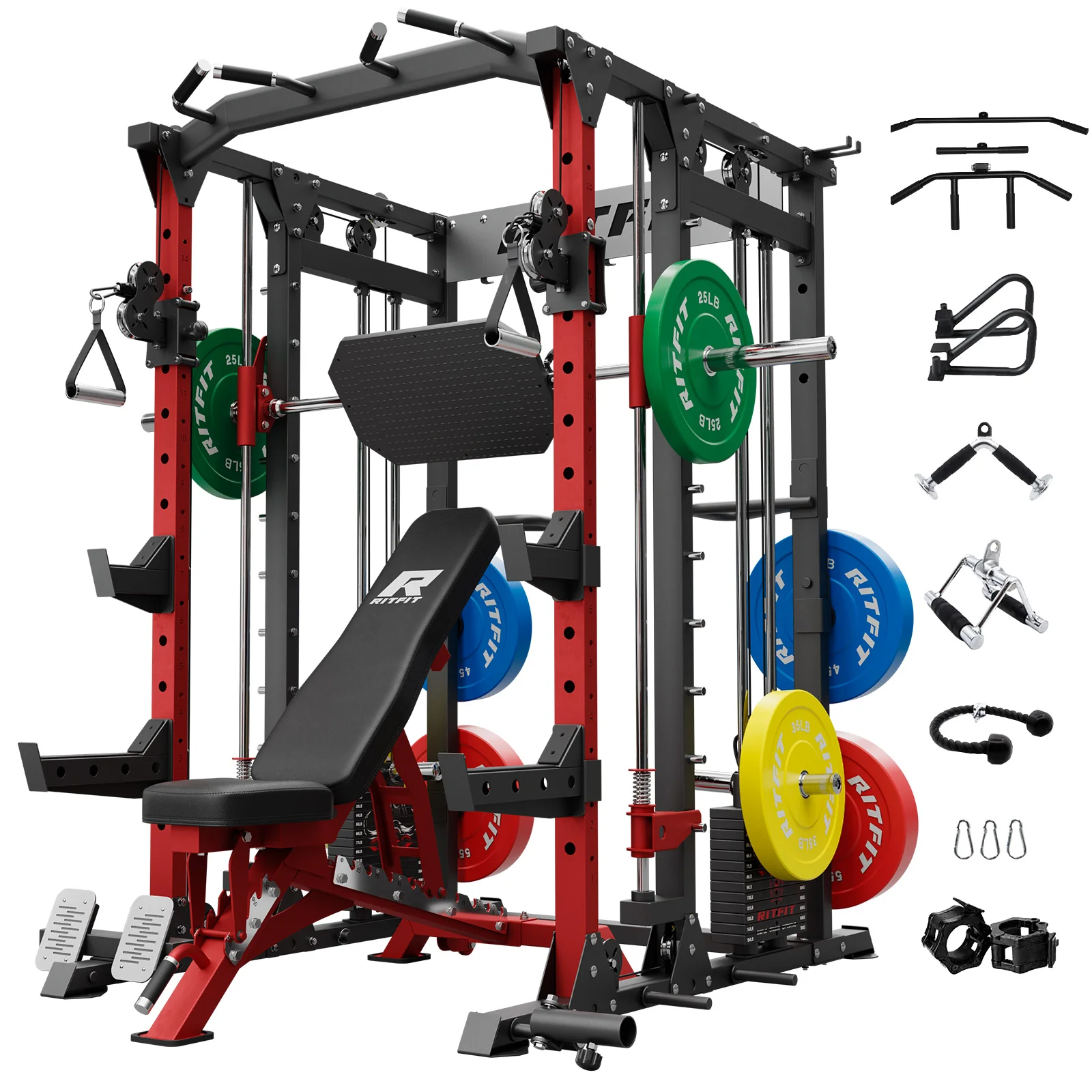 RitFit BUFFALO Smith Machine Home Gym Package with Weight Stack - Image 18