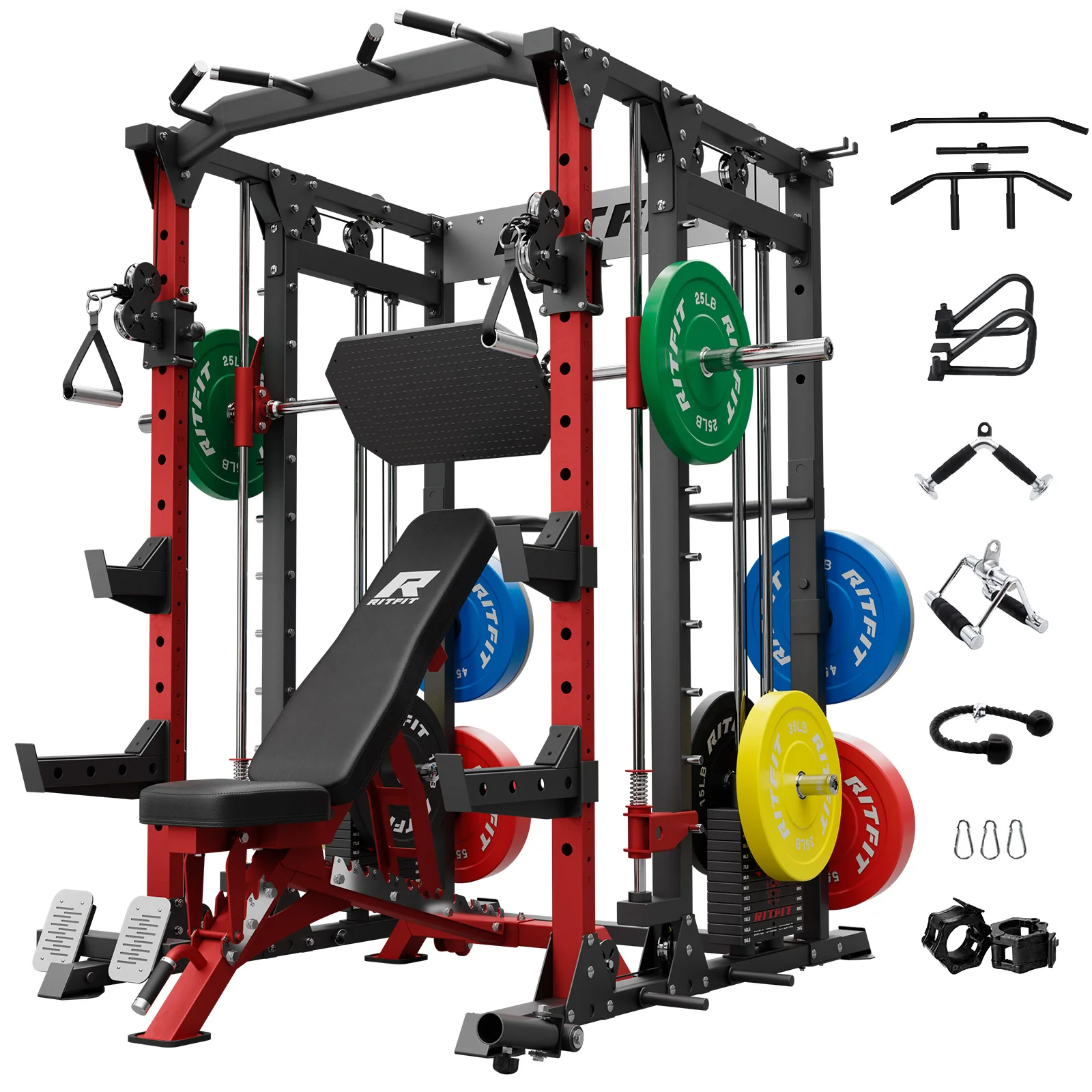 RitFit BUFFALO Smith Machine Home Gym Package with Weight Stack - Image 19