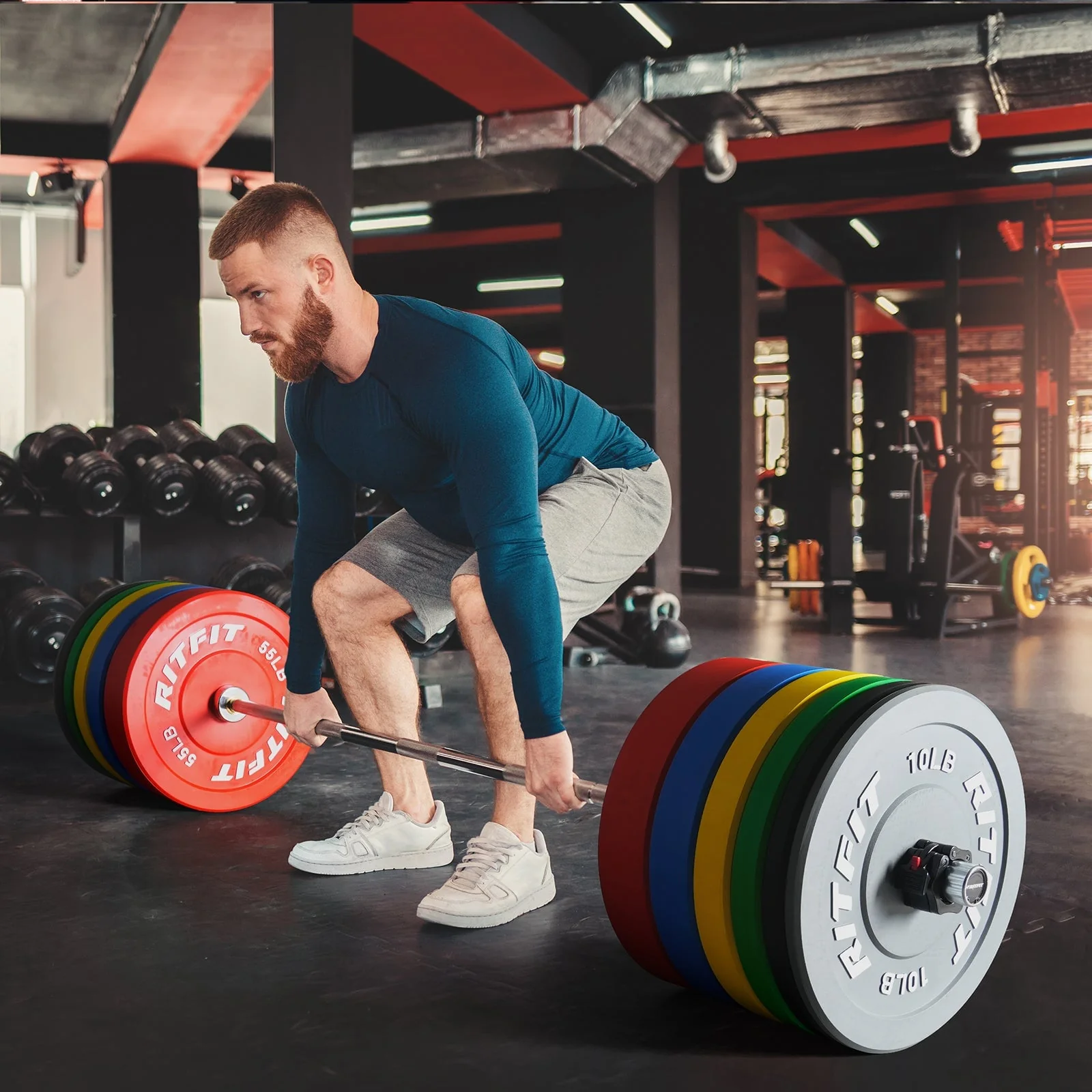 RitFit Color Olympic Bumper Weight Plates - 2-Inch - Image 11