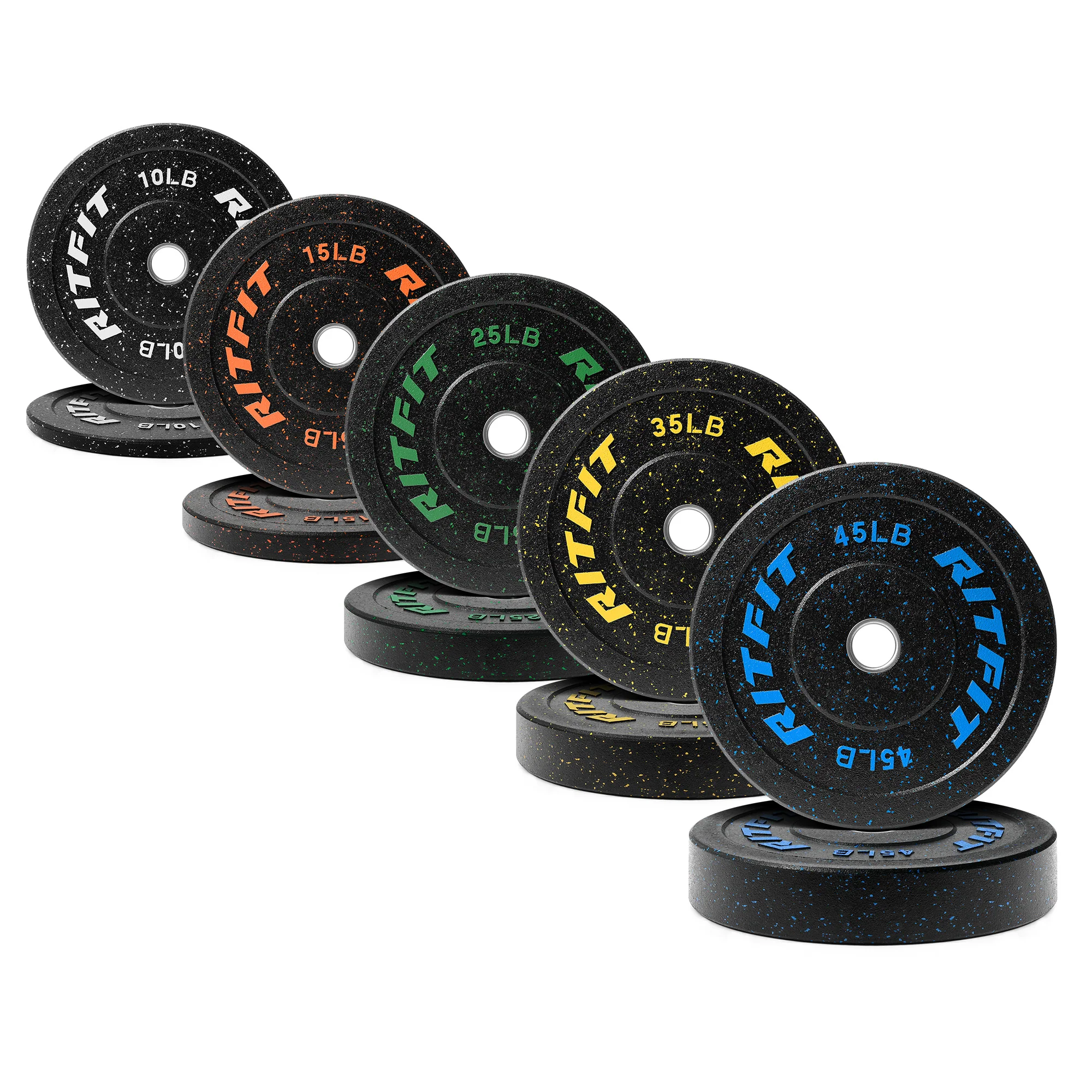 RitFit Fleck Olympic Bumper Weight Plates - 2-Inch - Image 22