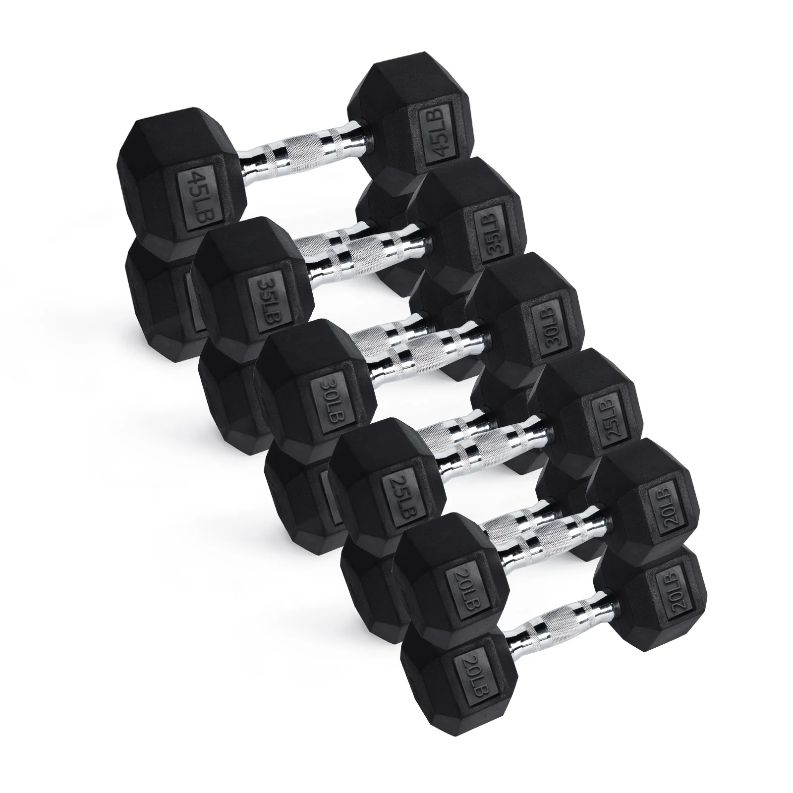 RitFit Rubber Hex Dumbbells Pairs and Sets - Image 24