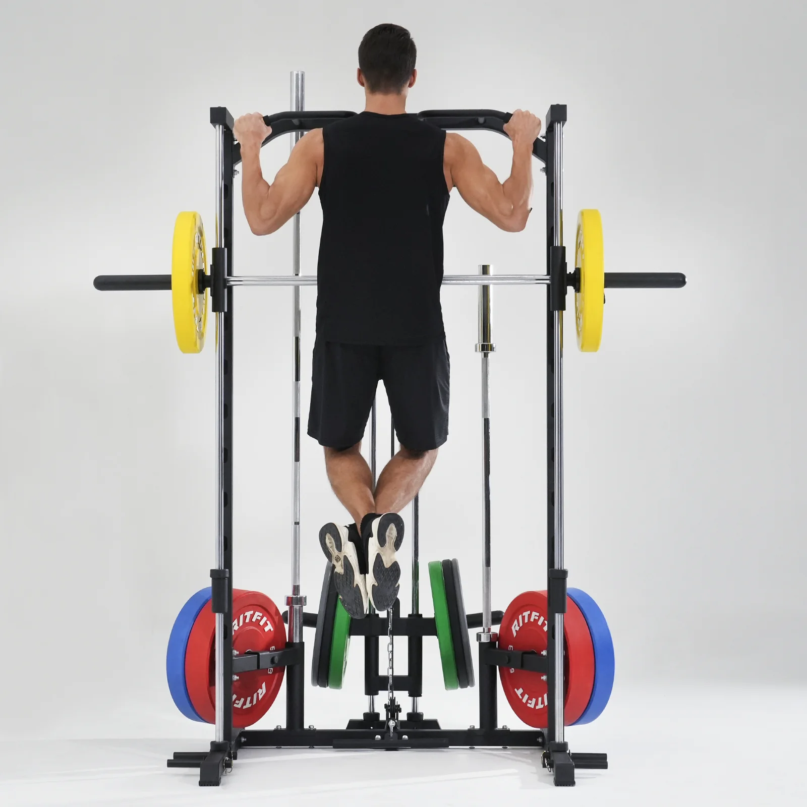 RitFit PSR05 2.0 Multifunctional Smith Machine Power Rack with LAT-Pull Down System - Image 11