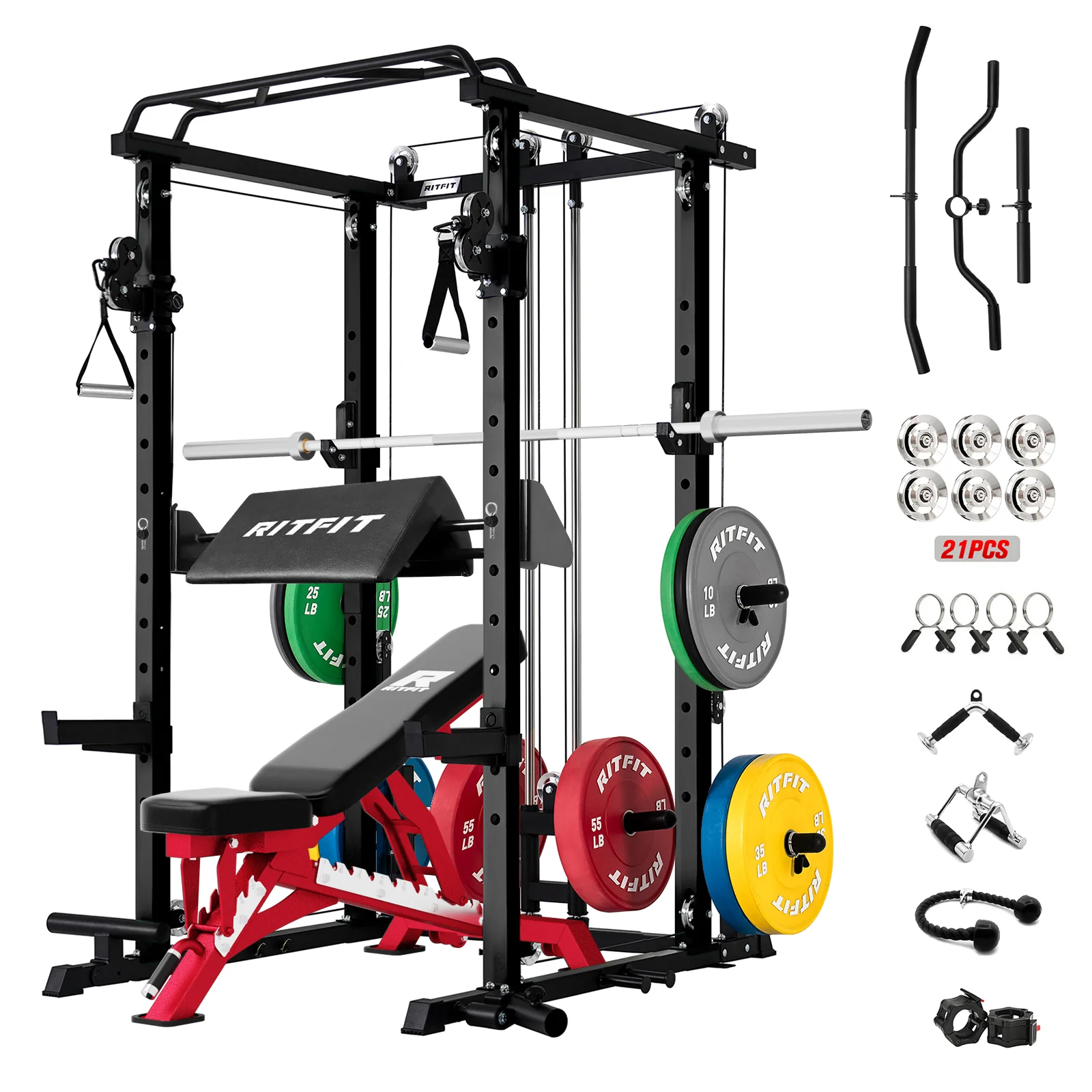 RitFit P3 Power Cage 1200lbs Home Gym Package - Image 21