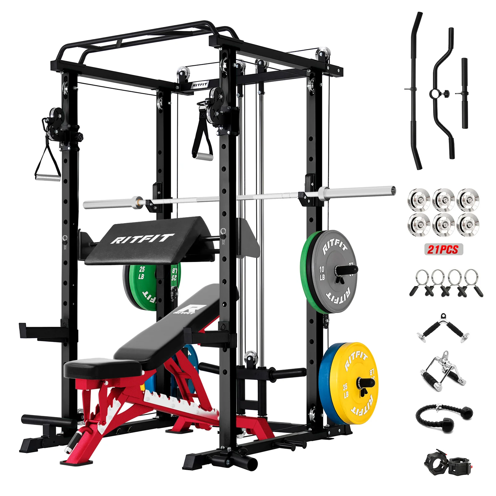 RitFit P3 Power Cage 1200lbs Home Gym Package - Image 3