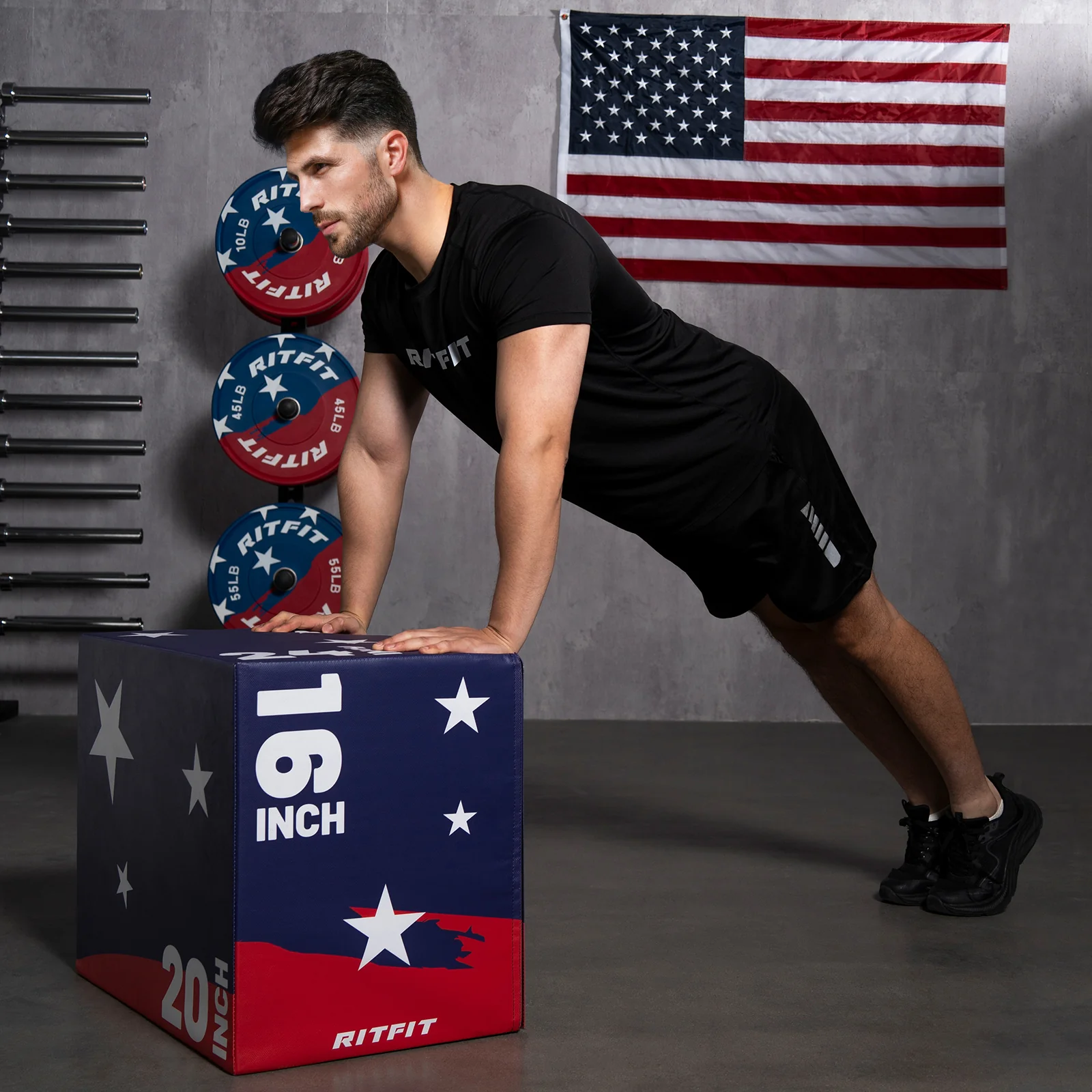 RitFit Patriotic Color 3-in-1 Foam Plyo Box - Image 10