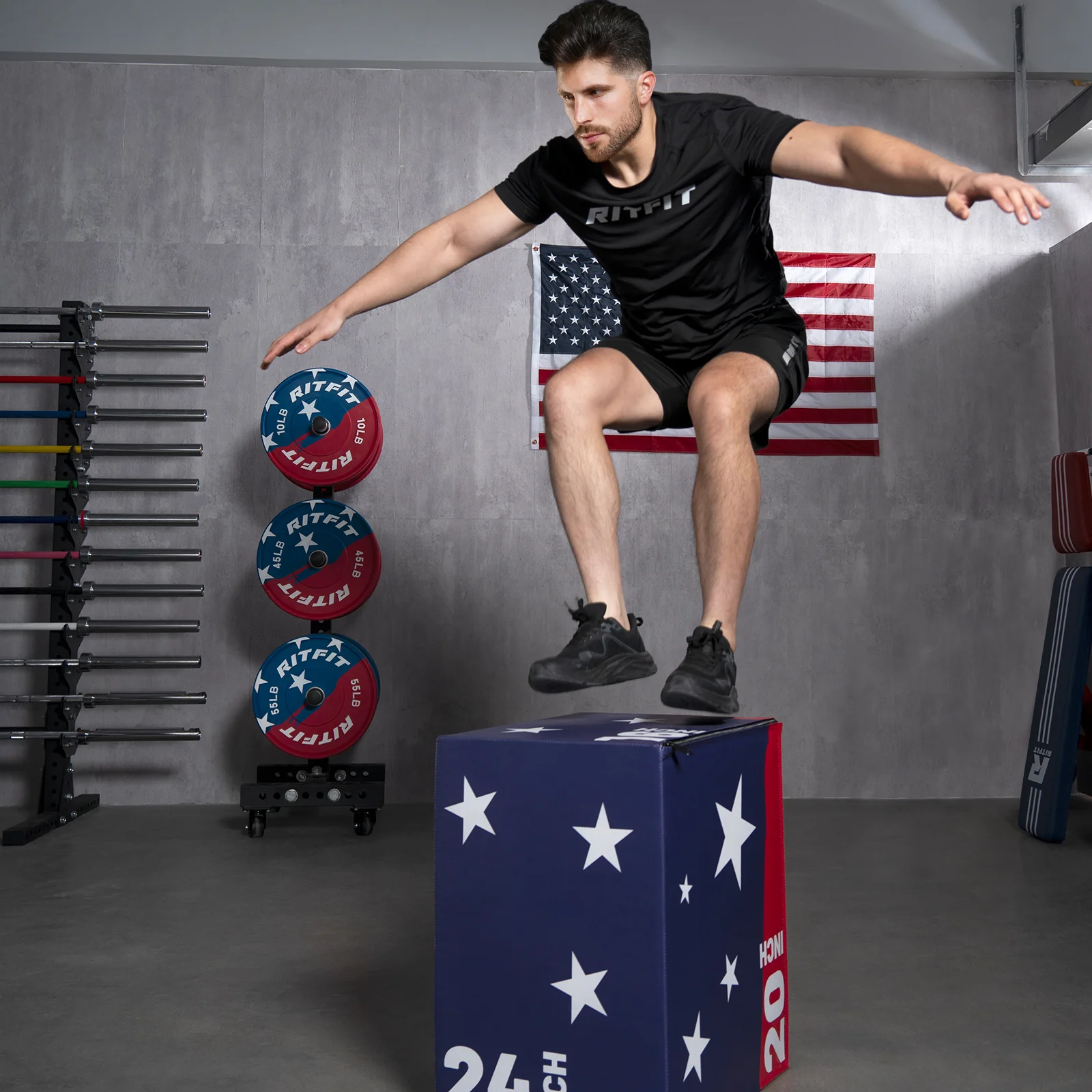 RitFit Patriotic Color 3-in-1 Foam Plyo Box - Image 11