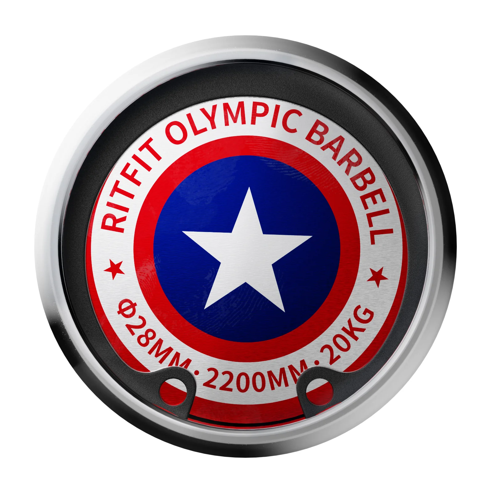 RitFit Patriotic Star Olympic Bar 20KG - Image 6
