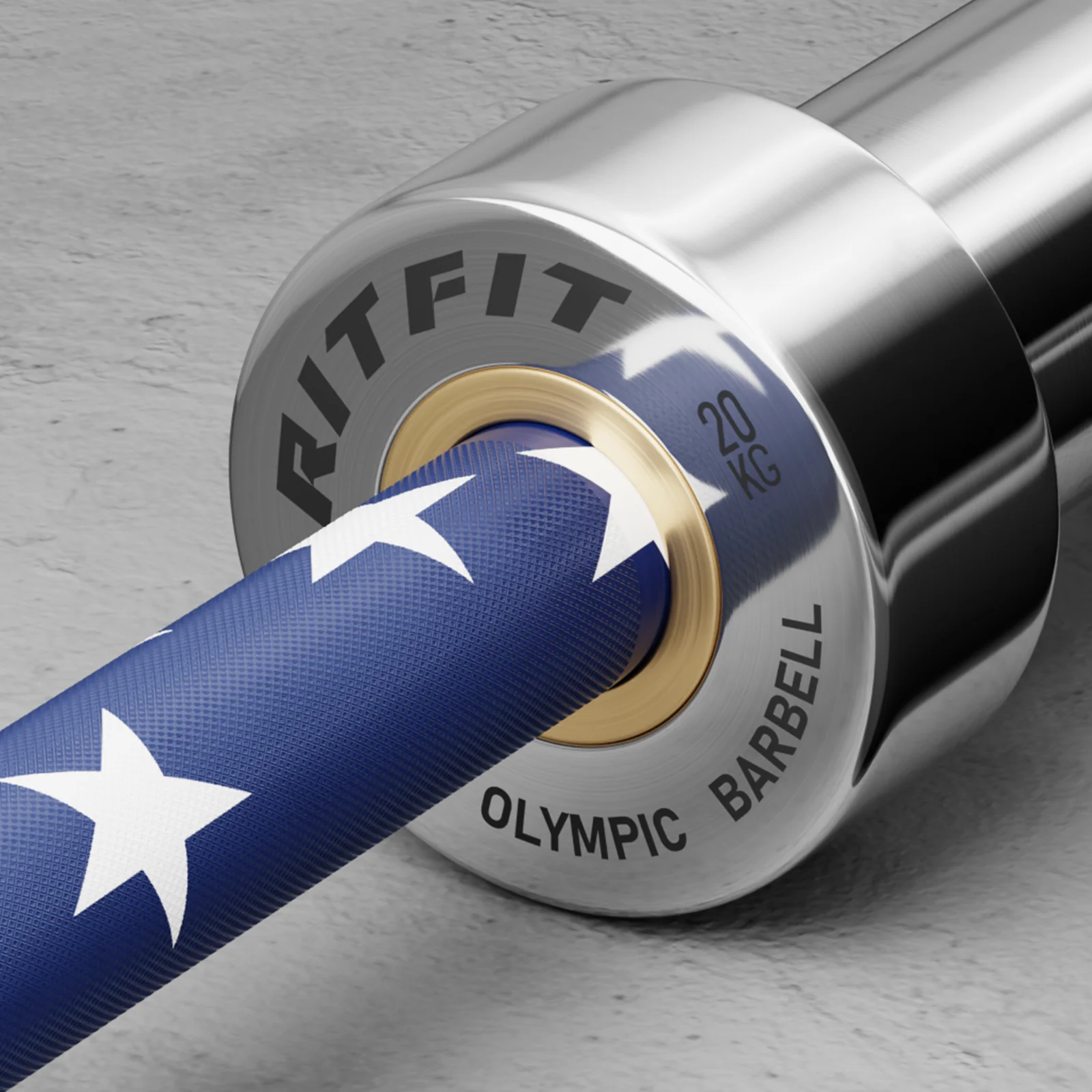 RitFit Patriotic Star Olympic Bar 20KG - Image 8