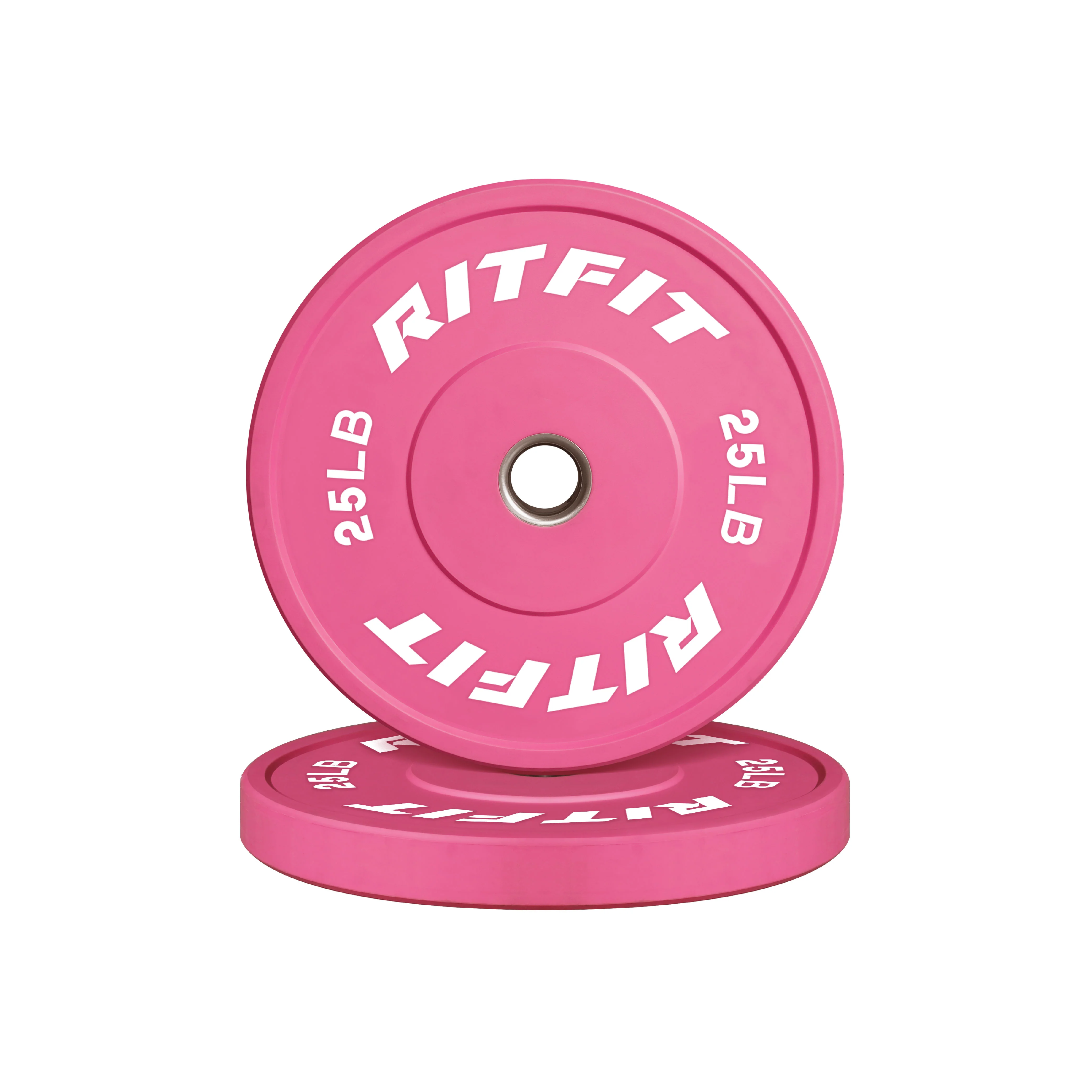 RitFit Pink Olympic Bumper Weight Plates - 2-Inch - Image 5