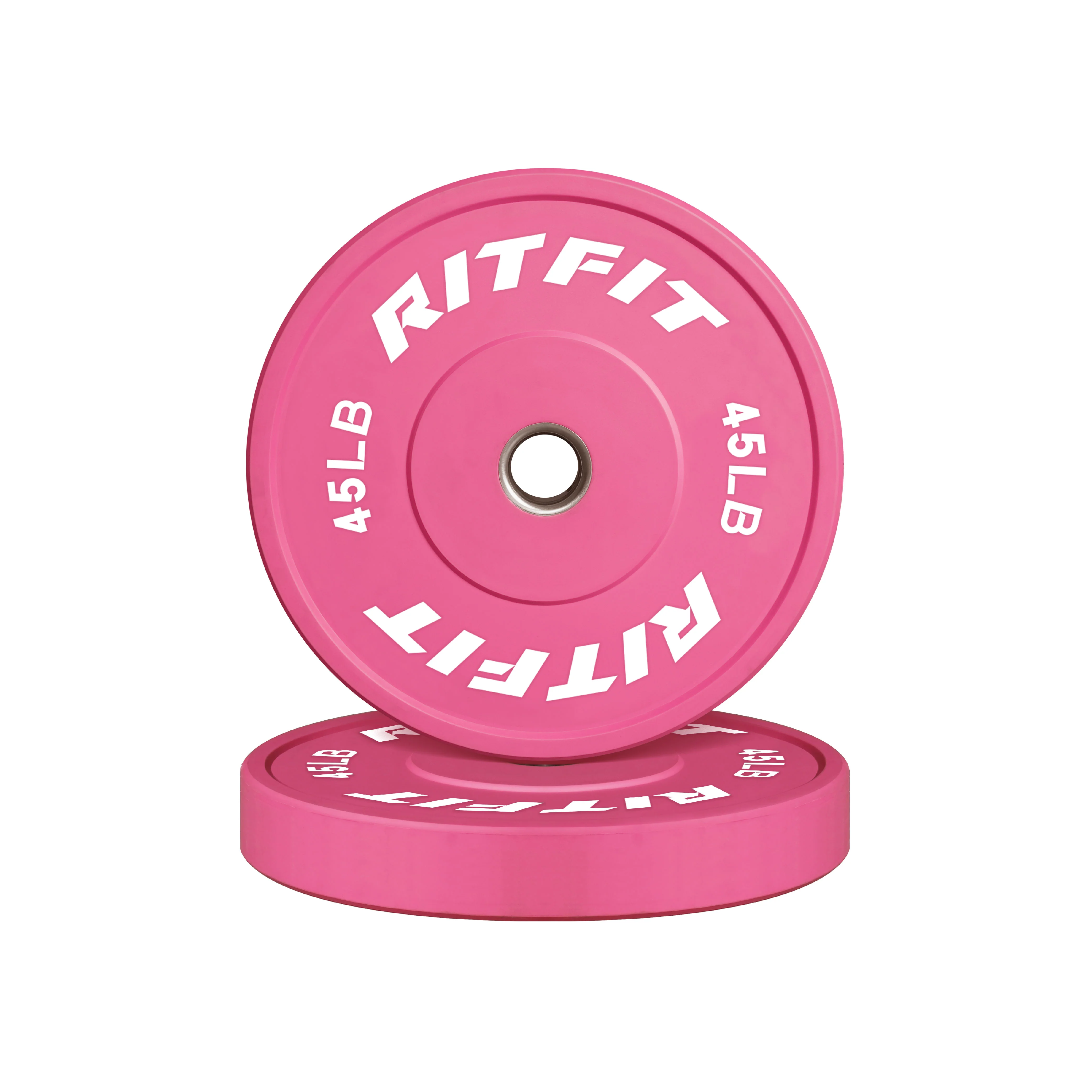 RitFit Pink Olympic Bumper Weight Plates - 2-Inch - Image 7
