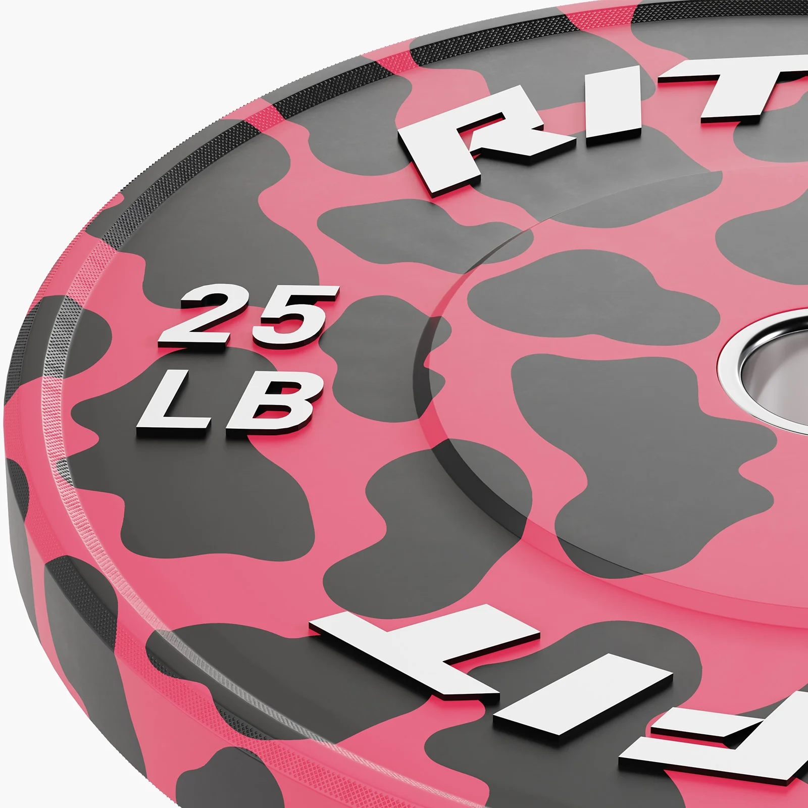 RitFit Pink Leopard Print Olympic Bumper Weight Plates - 2-inch - Image 10