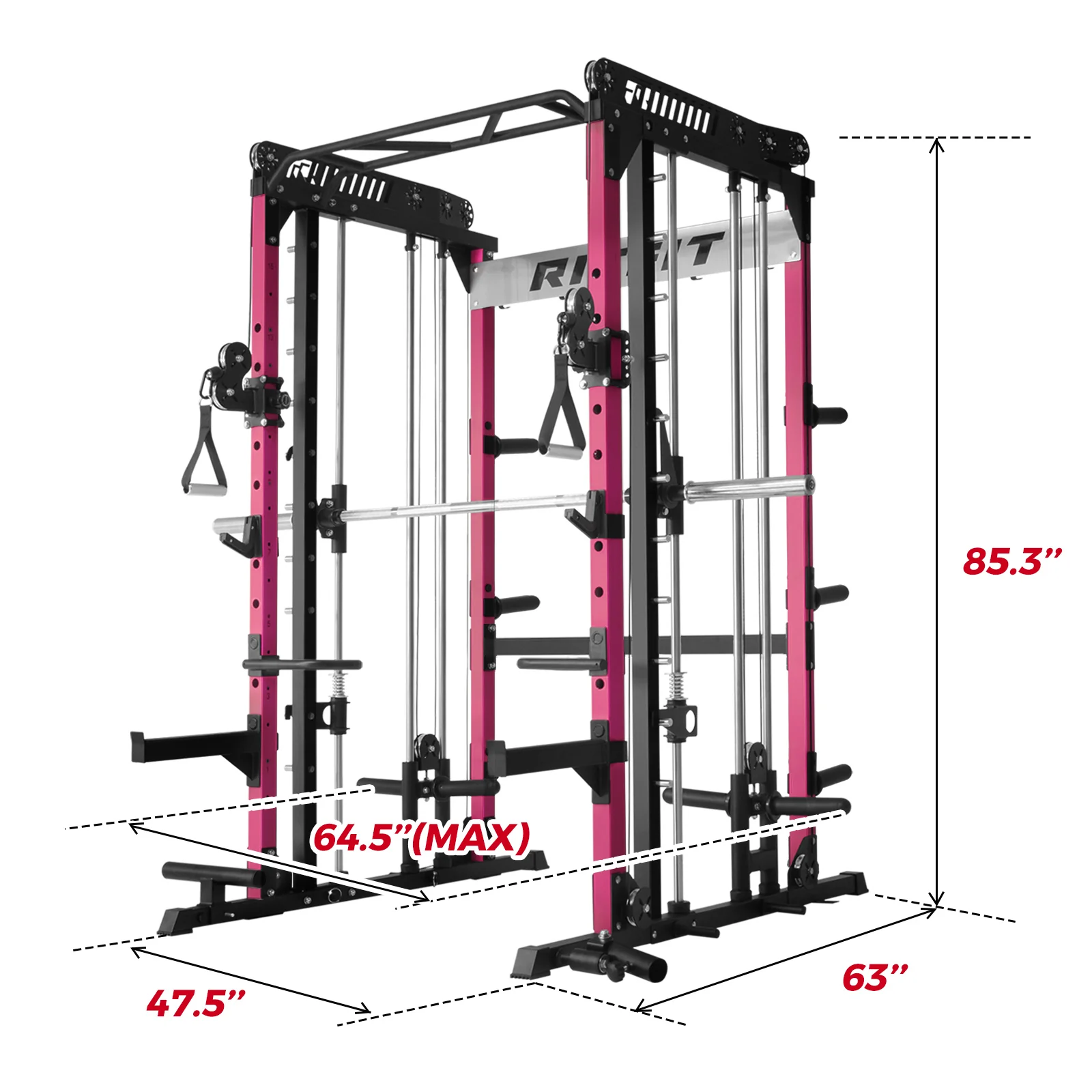 RitFit Pink M1 PRO Multi-Functional Smith Machine Home Gym Package - Image 8