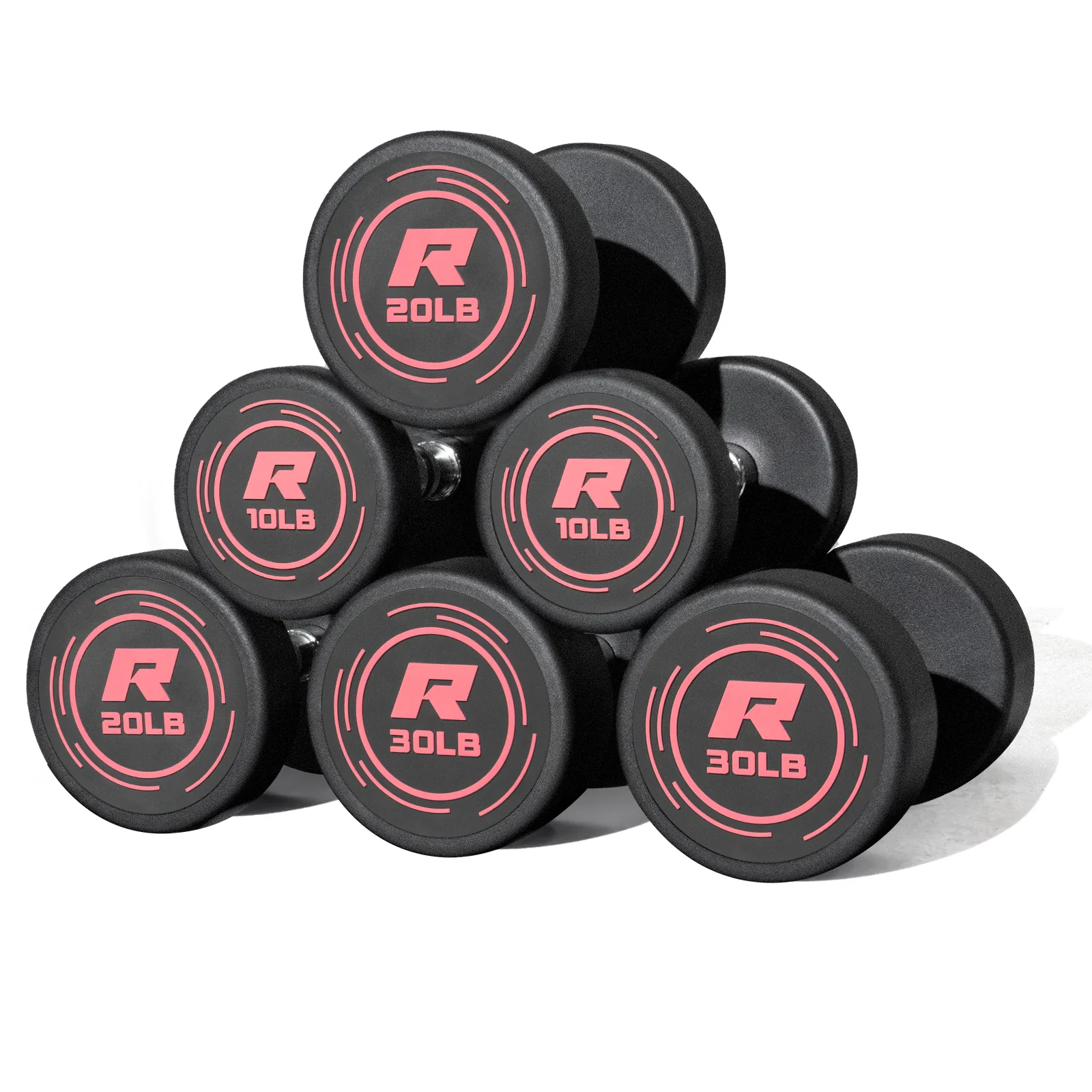 RitFit Pink PVC-Coated Round Dumbbells in Pairs - Image 11