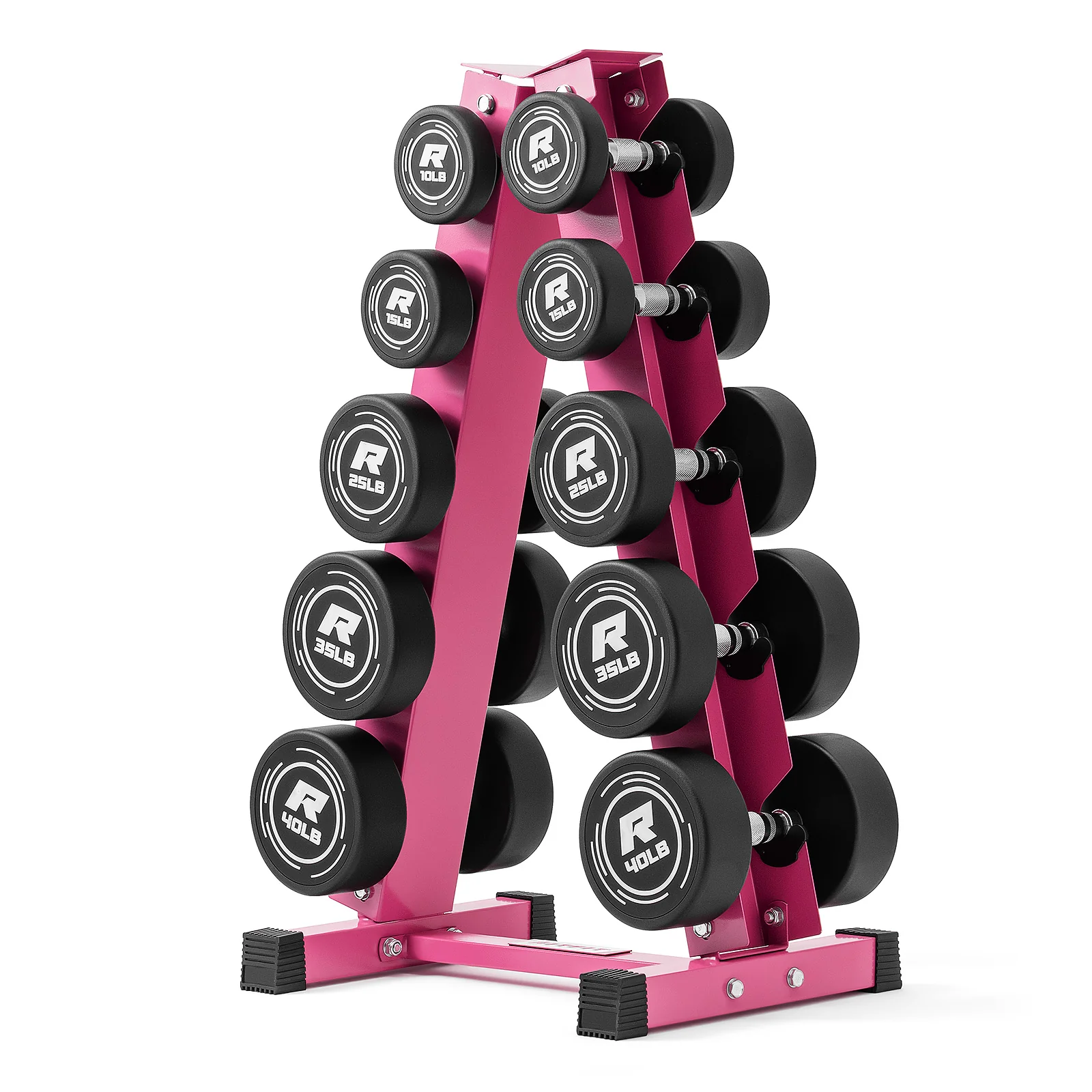 RitFit PVC-Coated Round Dumbbells Set with Rack - Image 13