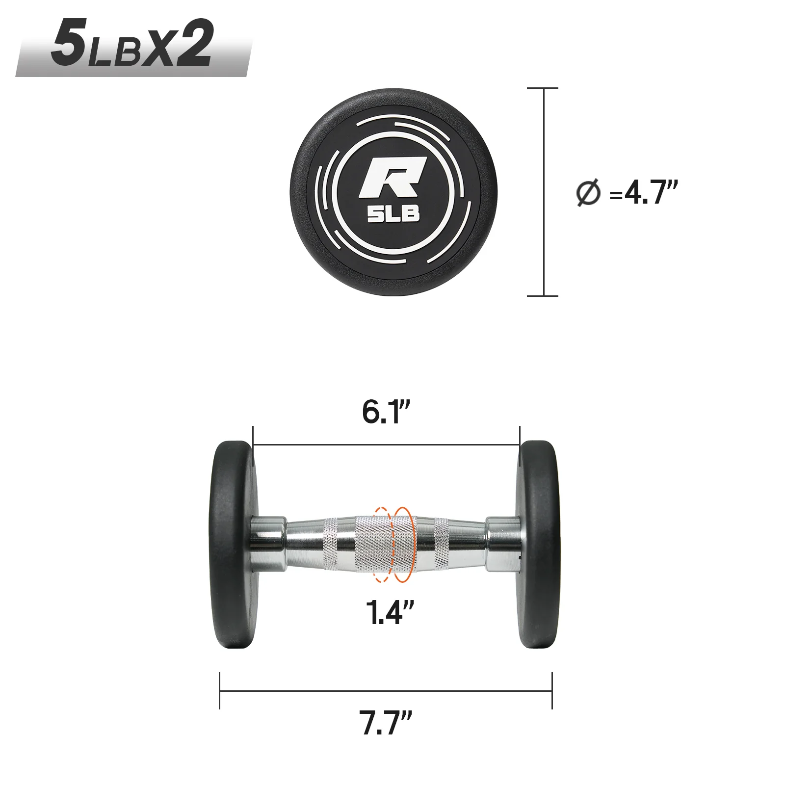 RitFit PVC-Coated Round Dumbbells Set with Rack - Image 17