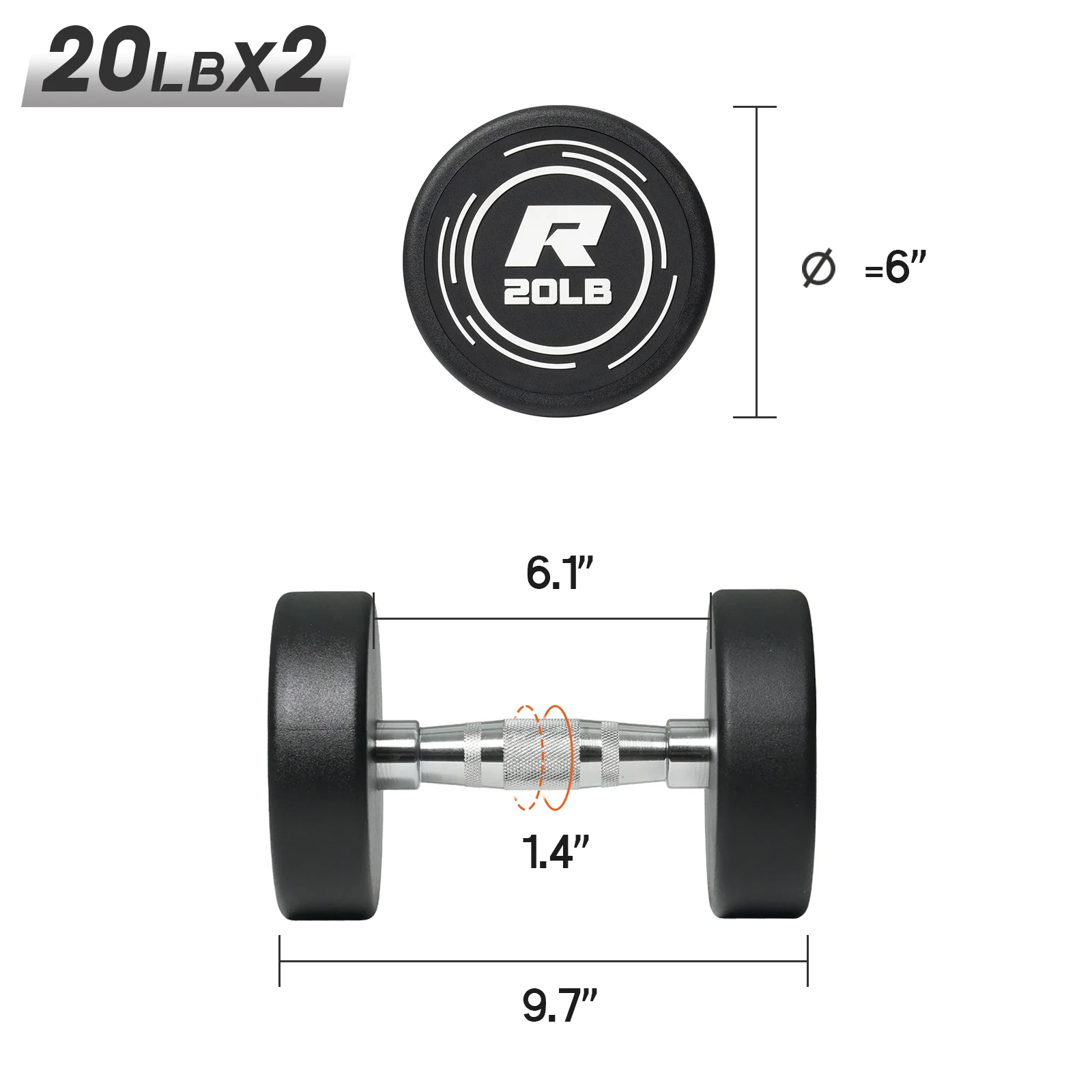 RitFit PVC-Coated Round Dumbbells Set with Rack - Image 20