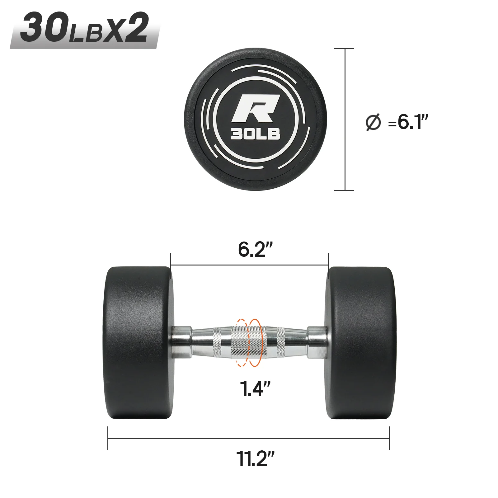 RitFit PVC-Coated Round Dumbbells Set with Rack - Image 22
