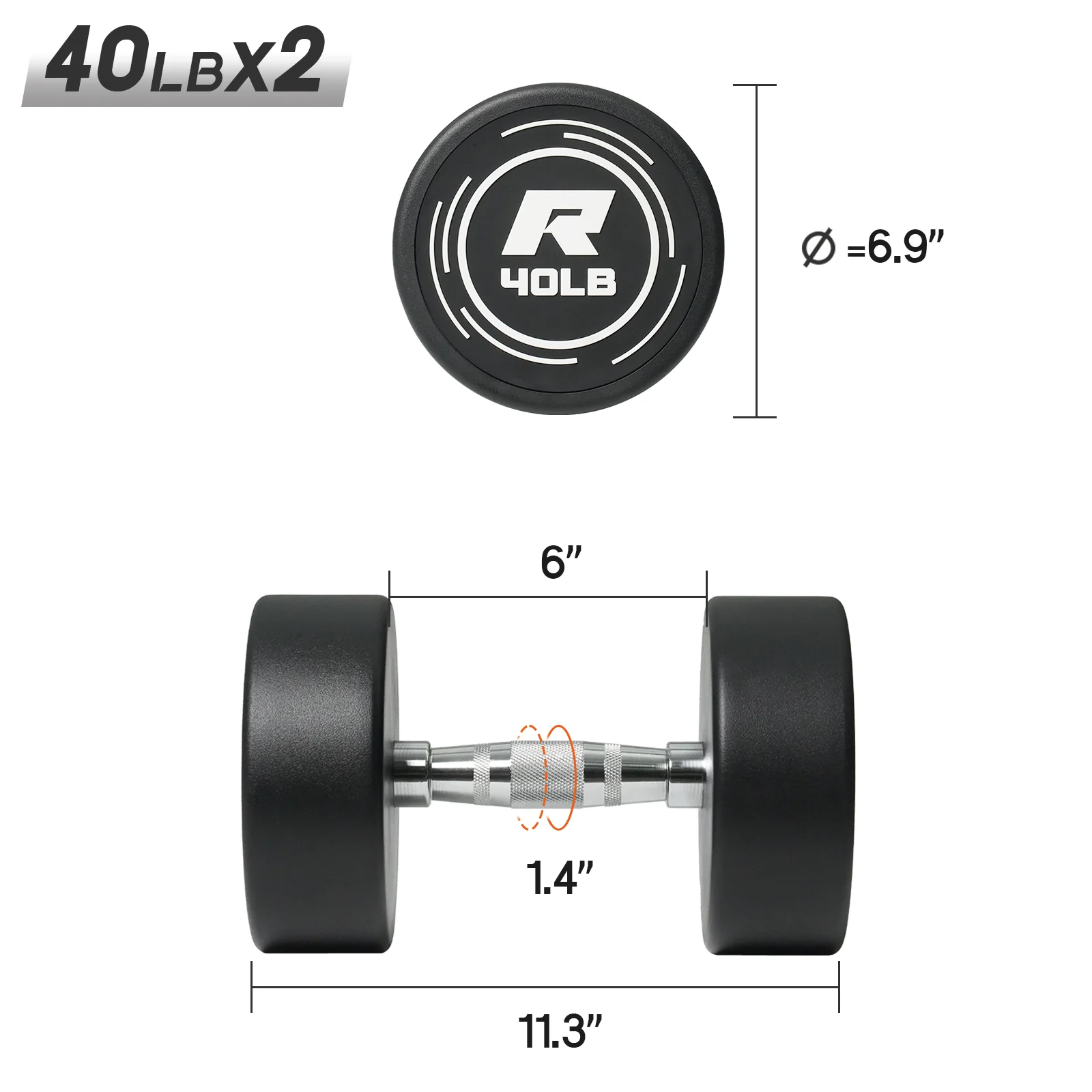 RitFit PVC-Coated Round Dumbbells Set with Rack - Image 24