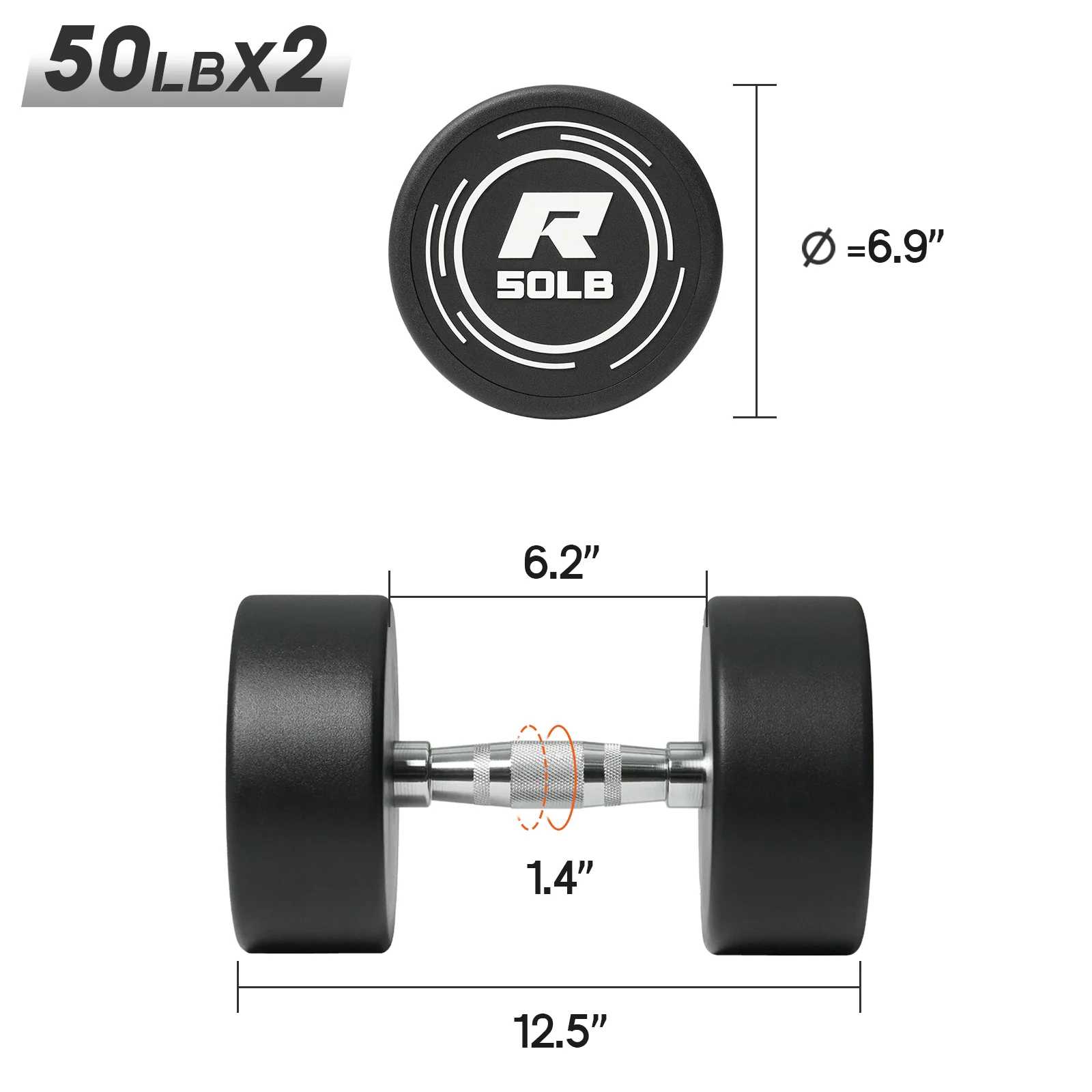 RitFit PVC-Coated Round Dumbbells Set with Rack - Image 26