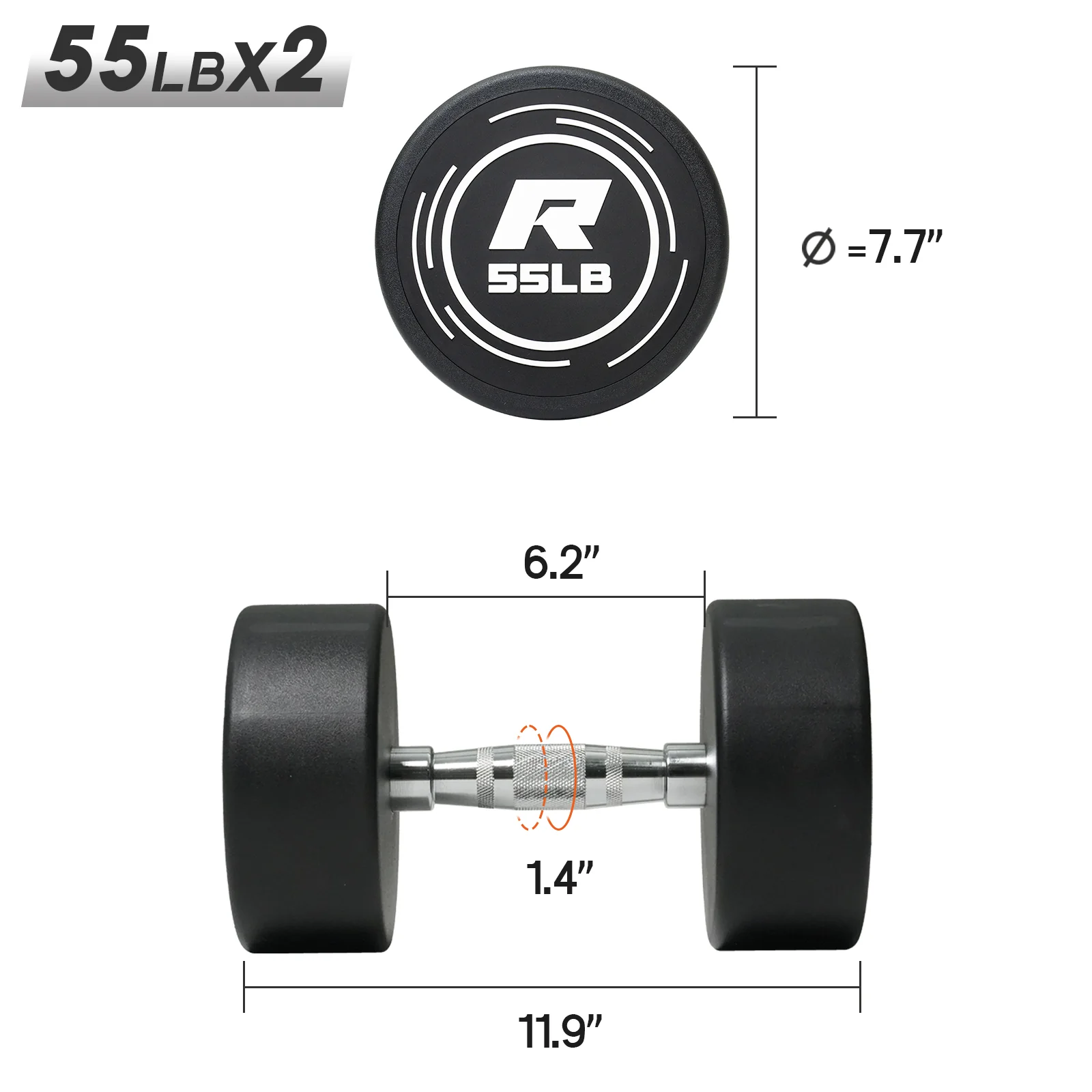 RitFit PVC-Coated Round Dumbbells Set with Rack - Image 27