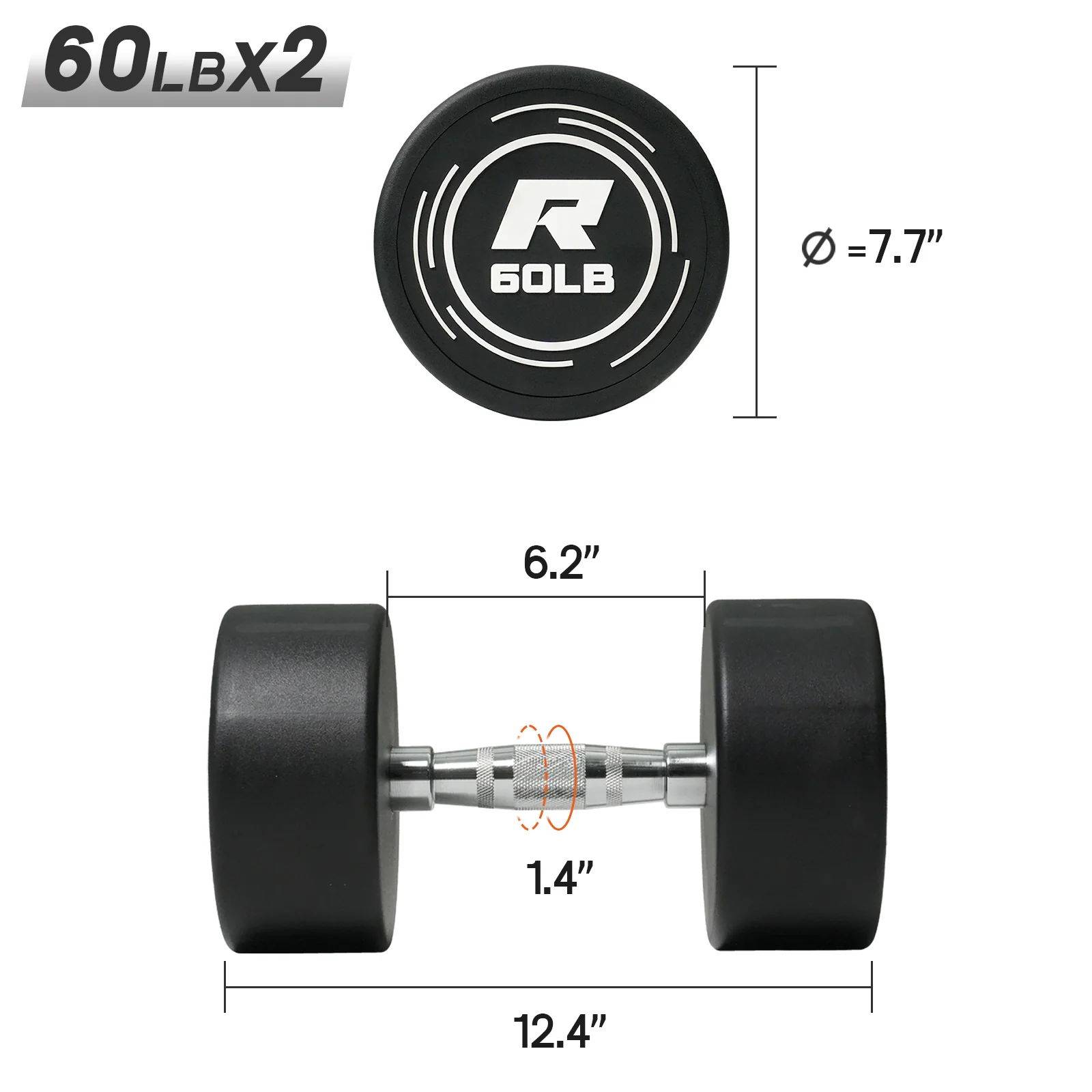 RitFit PVC-Coated Round Dumbbells Set with Rack - Image 28