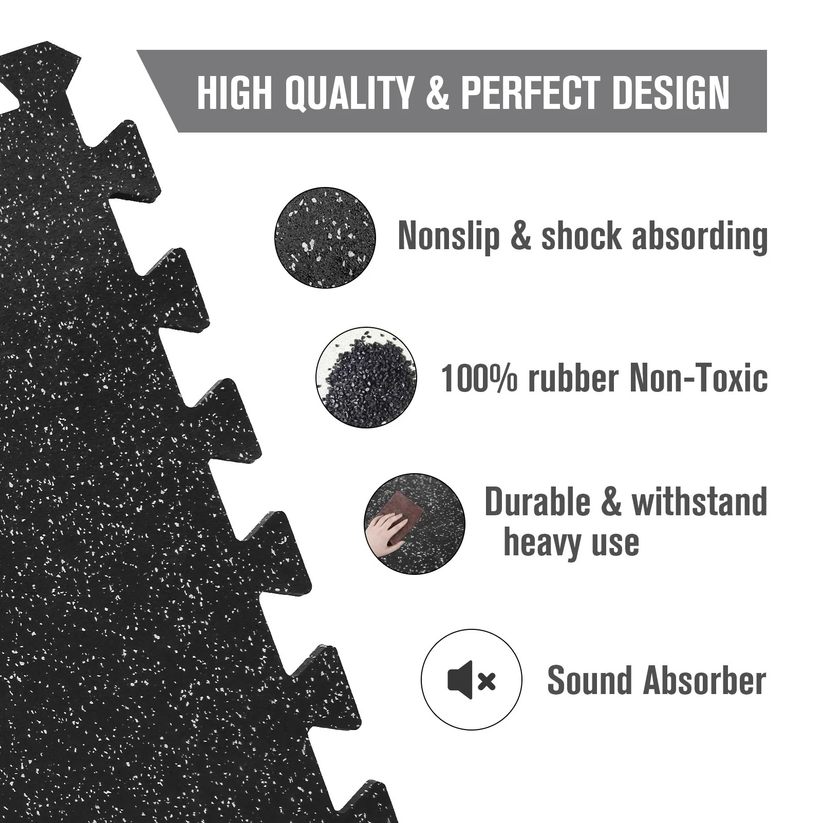 RitFit Rubber Flooring Gym Mats Interlocking Tiles 0.25'' Thickness - Image 5